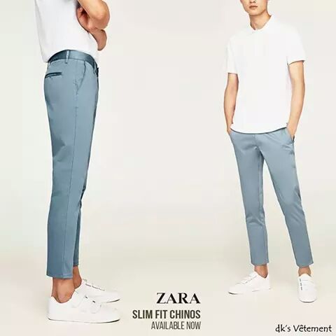 ZARA cropped slim fit chinos and more 