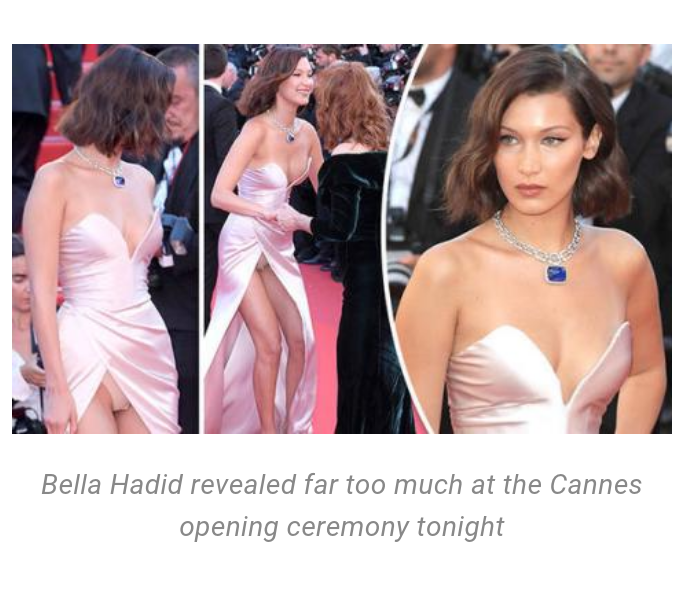 Bella Hadid suffers EPIC wardrobe malfunction as she exposes too much in  thigh-split gown — Steemit