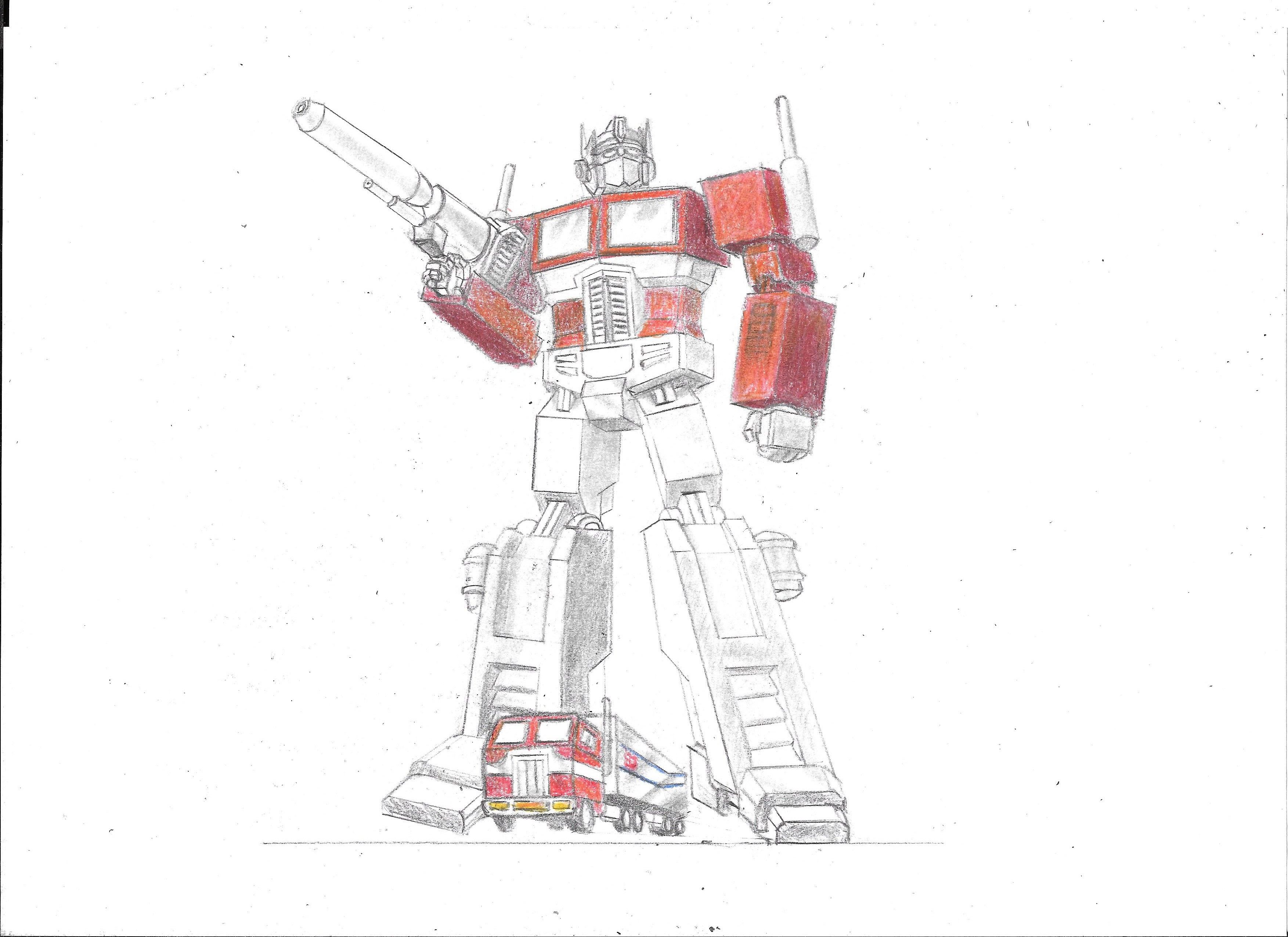 Option Prime Drawing Optimus Prime Sketch Easy