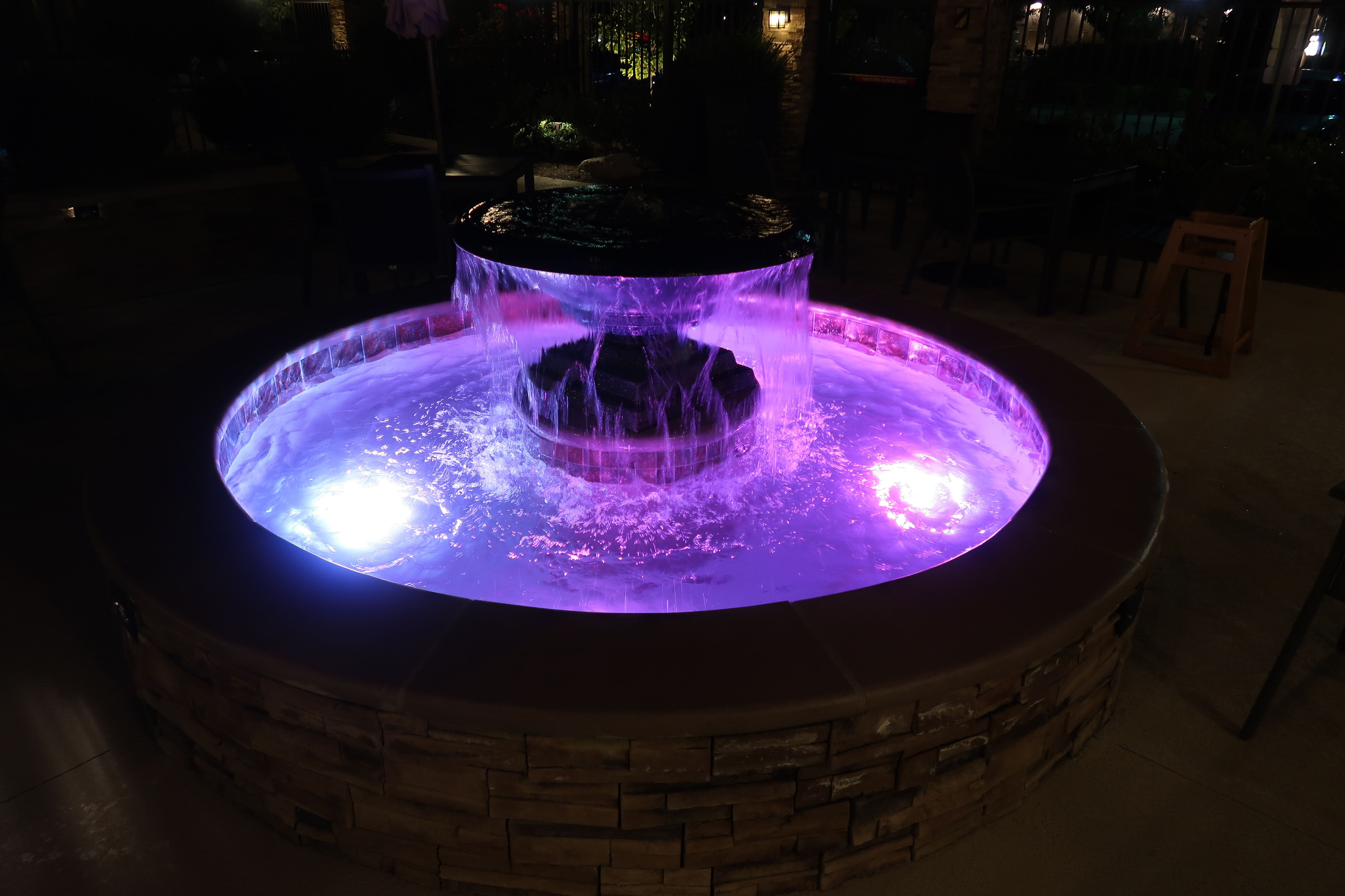 Fountain at night Residence Inn Marriott in Nashville SE:Murfreesboro, Tennessee!.JPG