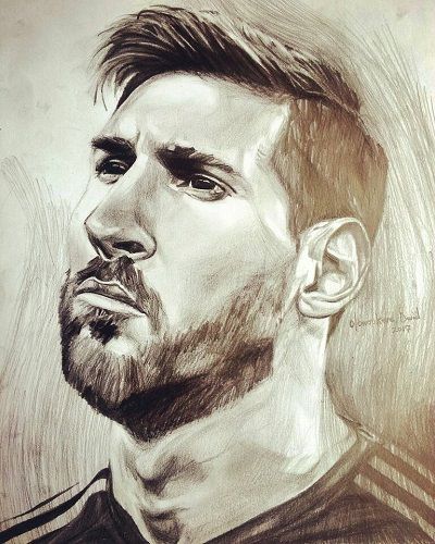 A Pencil Sketch Of A Football Magician Lionel Messi Steemit