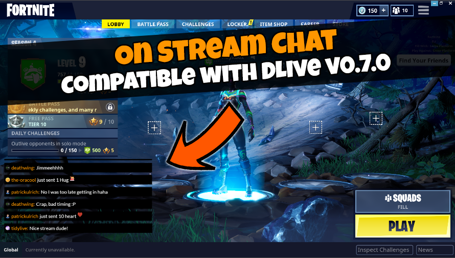 D live chat overlay