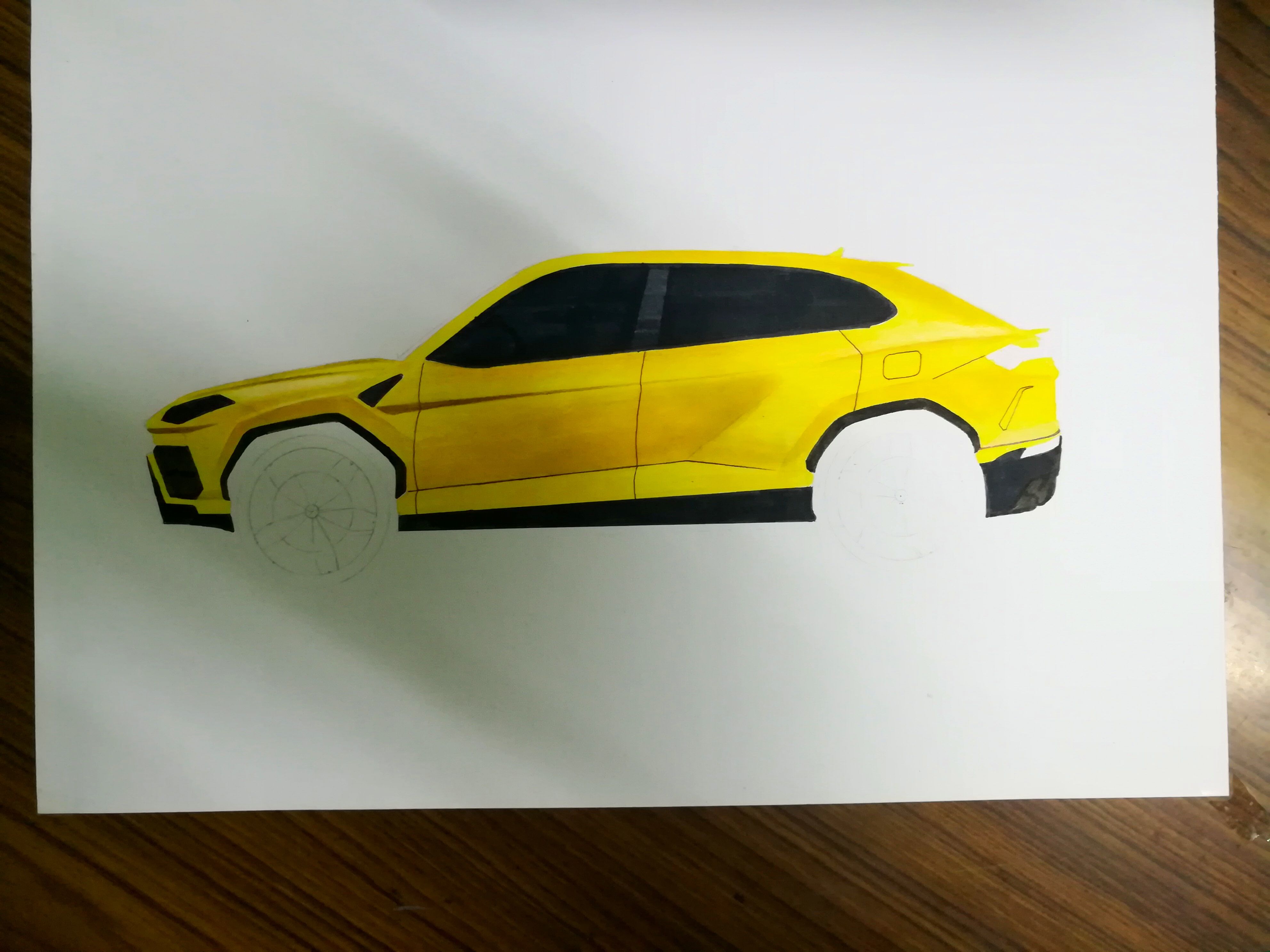 How to draw a car - Lamborghini Urus - Step by step - YouTube