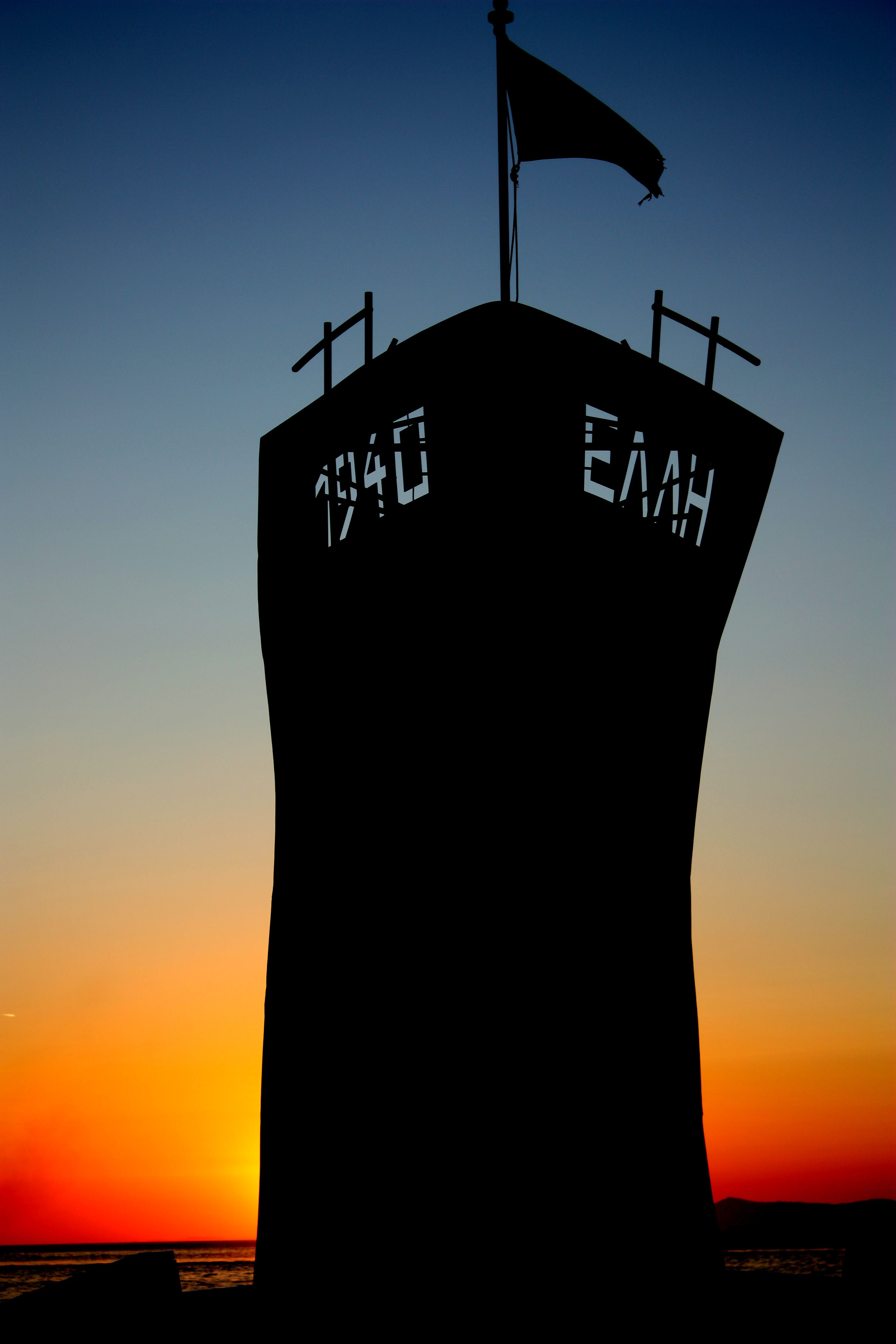 Tinos - The Elli Monument at sunset.JPG