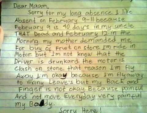 Meme Challenge Funny Letters To Her Teacher Because He Was Absent Steemit