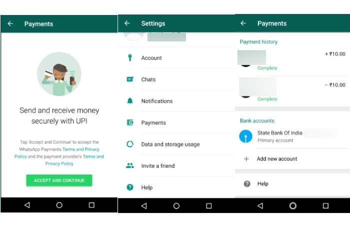 Pengiriman uang via WhatsApp Payment UPI, baru bisa mengirim uang secara antar pengguna.