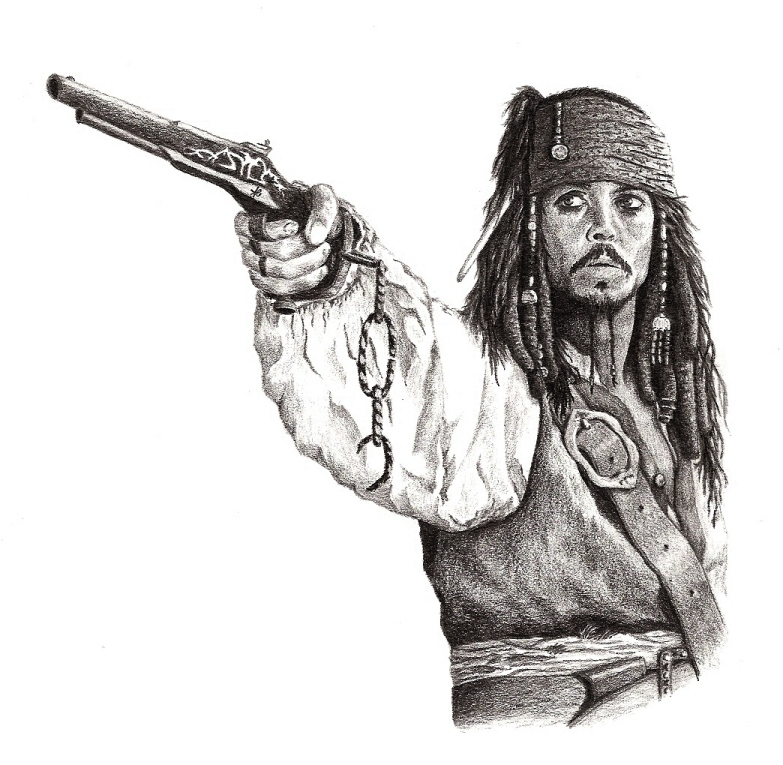 How To Draw Captain Jack Sparrow For Beginners Johnny Depp in the Pirates  of the Caribbean Movies  YouTube