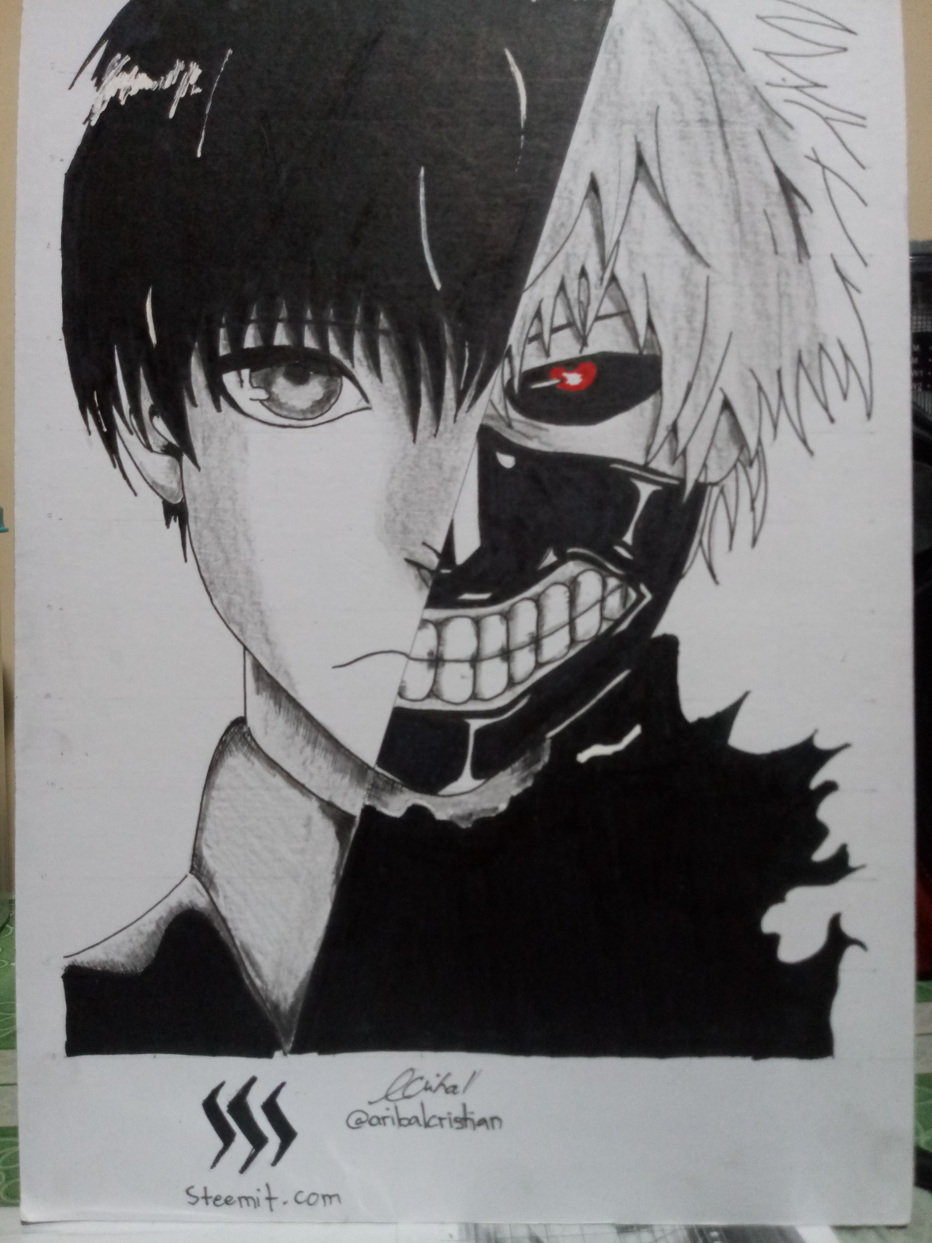 Tokyo Ghoul Kaneki Ken Anime Character Drawing Steemit