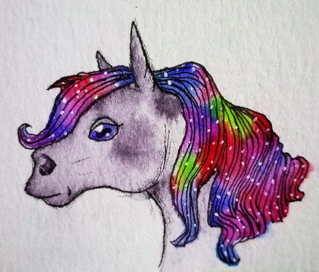 Pony Unicorn Colored Pencil Drawing Steemit