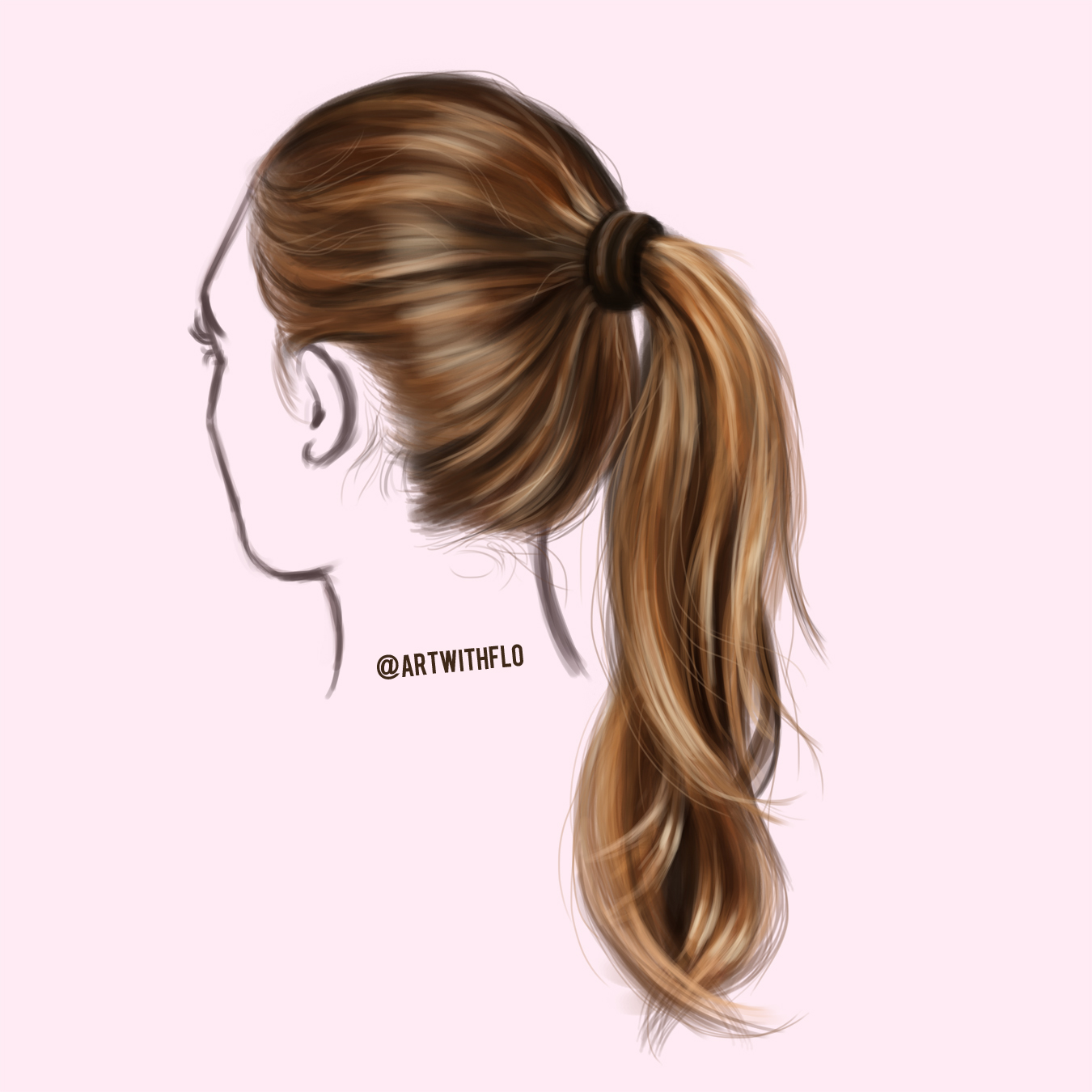 Digital Art Tutorial How To Paint A Ponytail 9 Steps Steemit