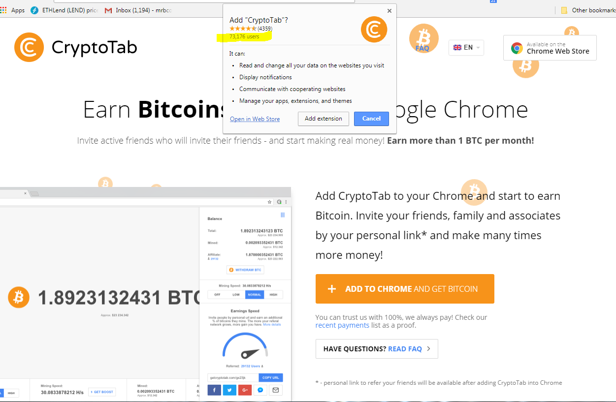 Cryptotab Google Chrome Can Earn You Btc Now Steemit - 