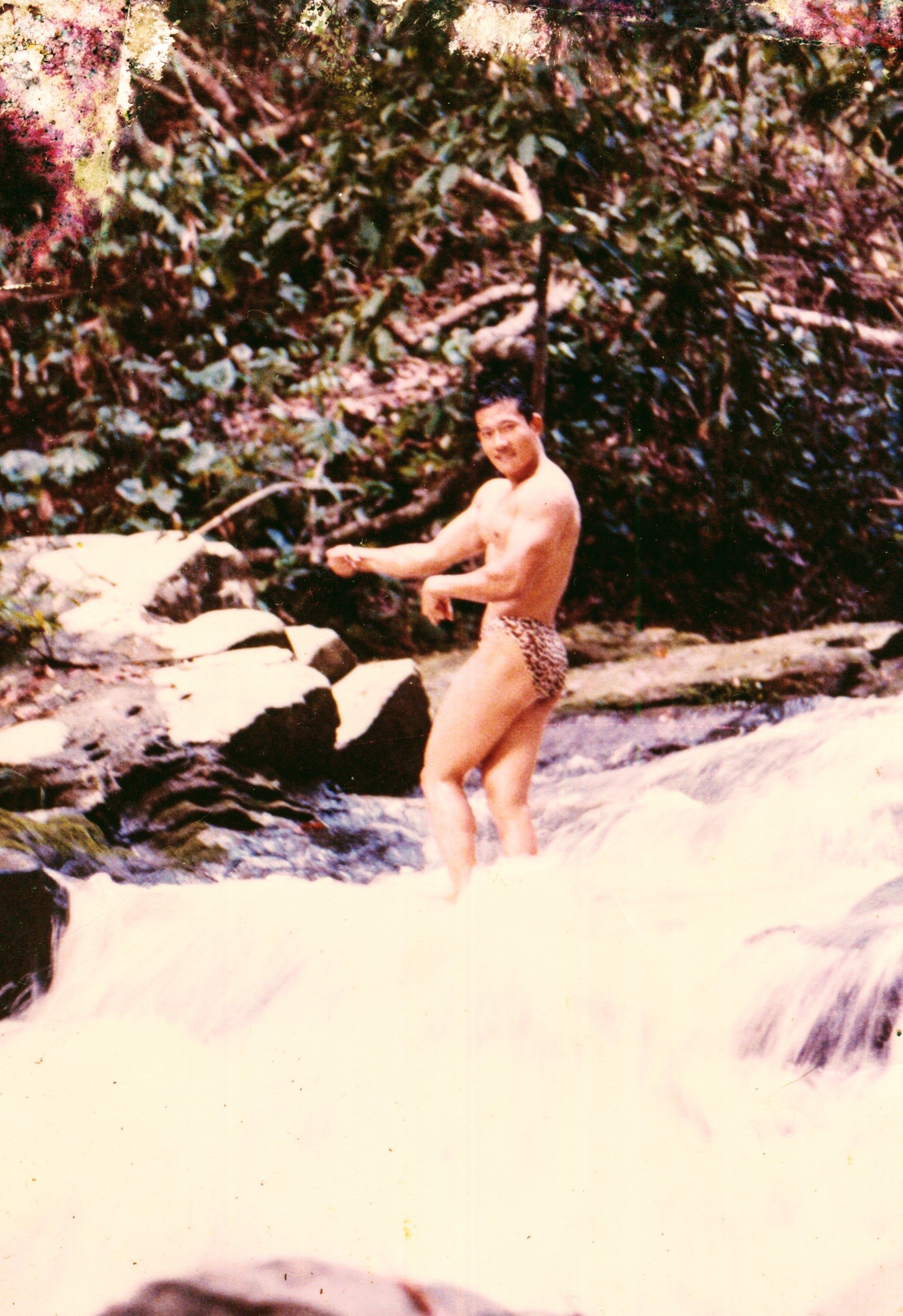 Lateral pose at waterfall in Keningau Jungle Sabah Malaysia.JPG