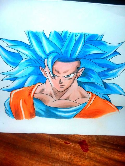 Painting of Goku Super Saiyajin Blue. — Steemit