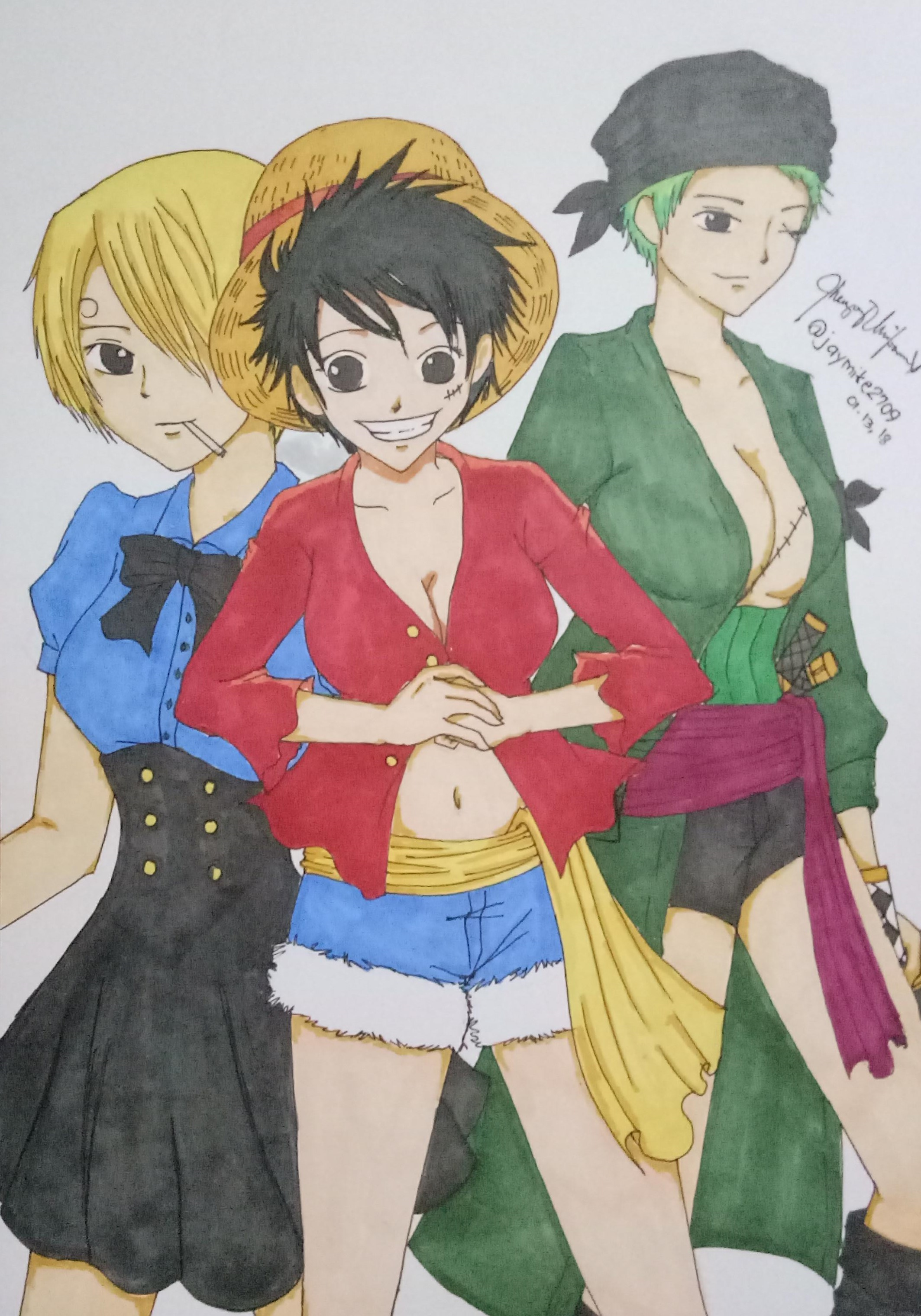 one piece luffy as a girl