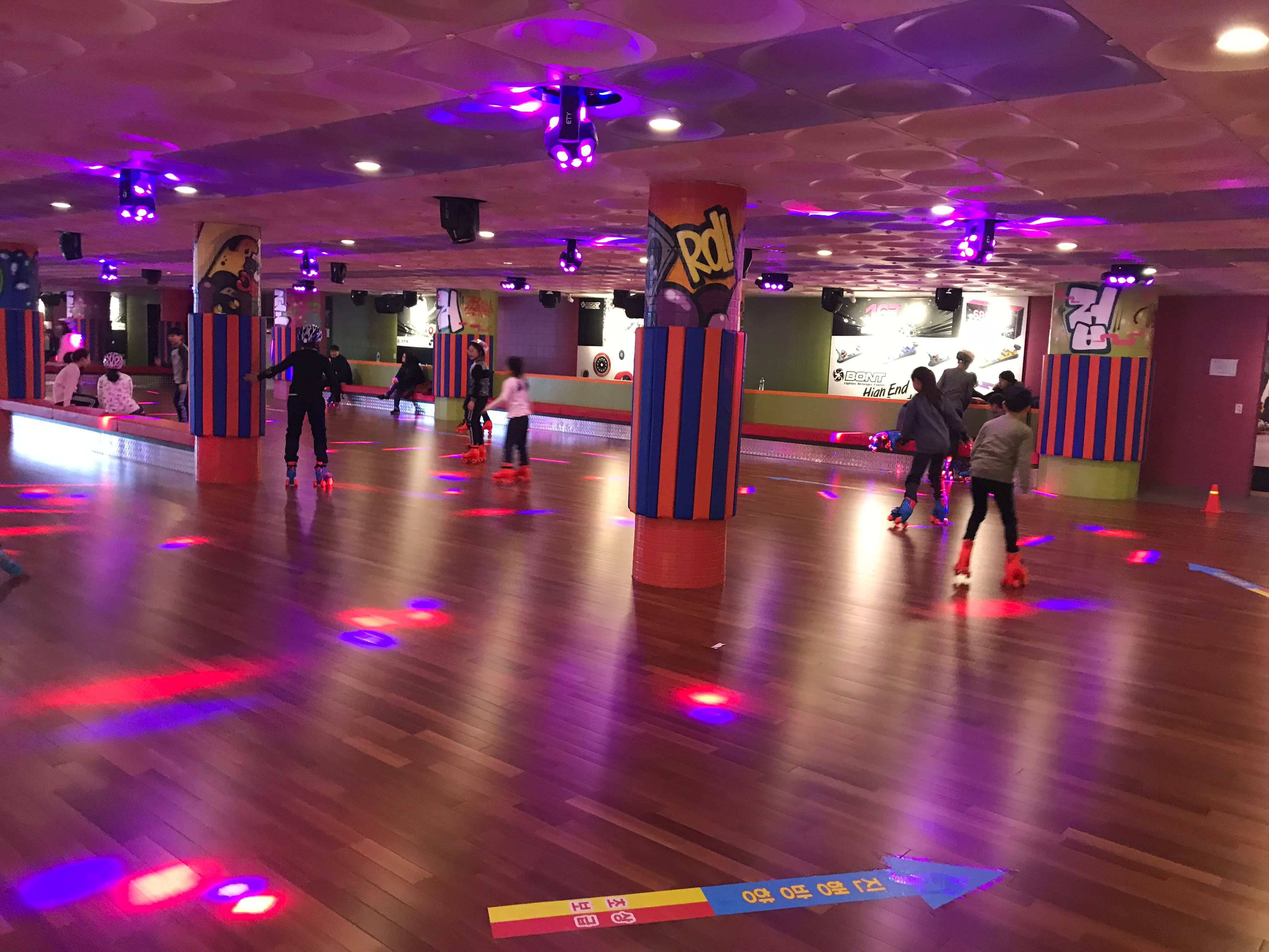Indoor playground roller skating rink