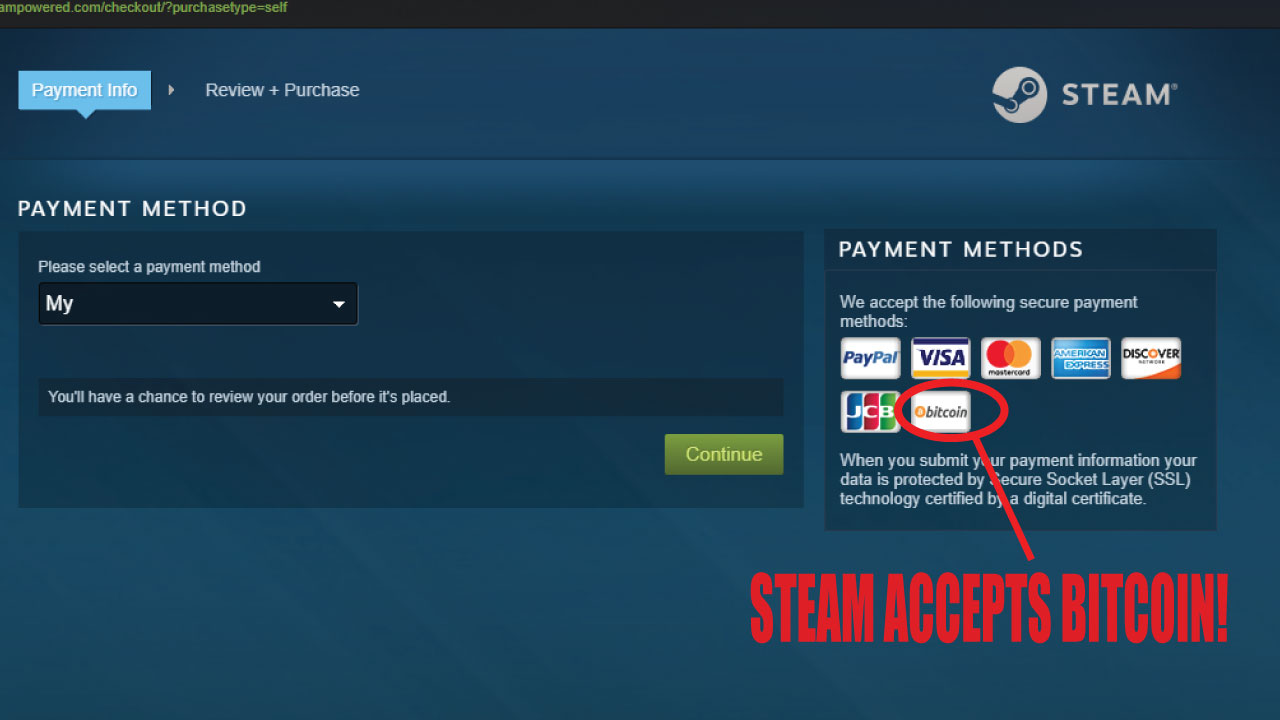 does steam accept bitcoin