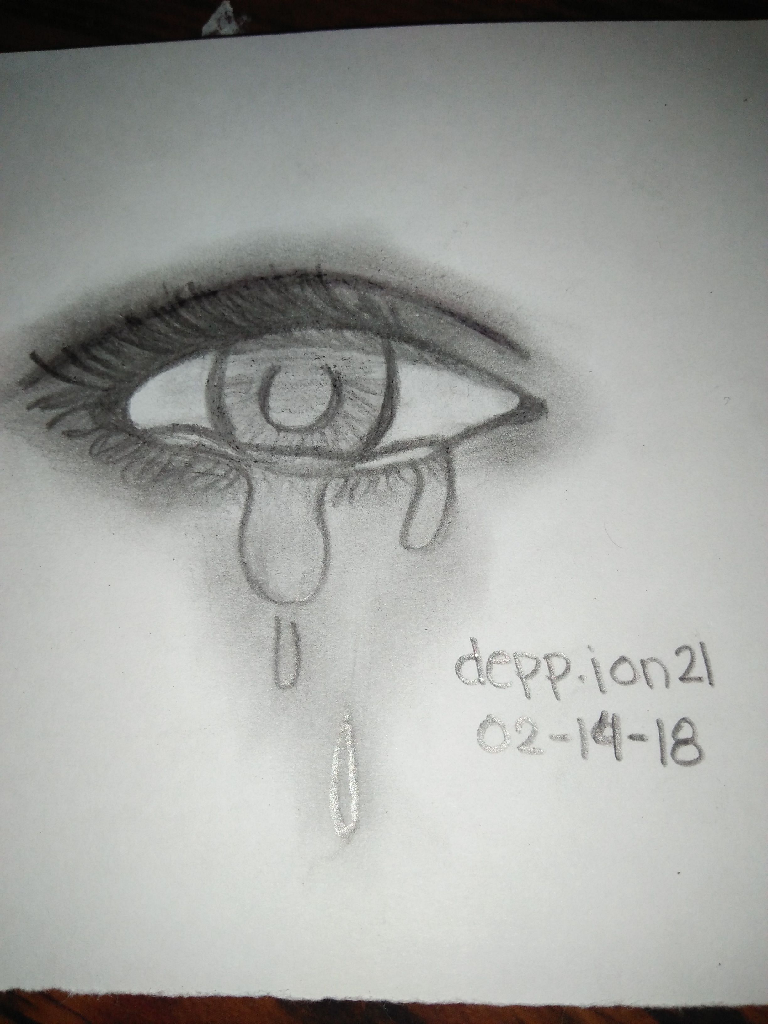 Pencil eye with tears drawing  Eye drawing Drawings Eye art