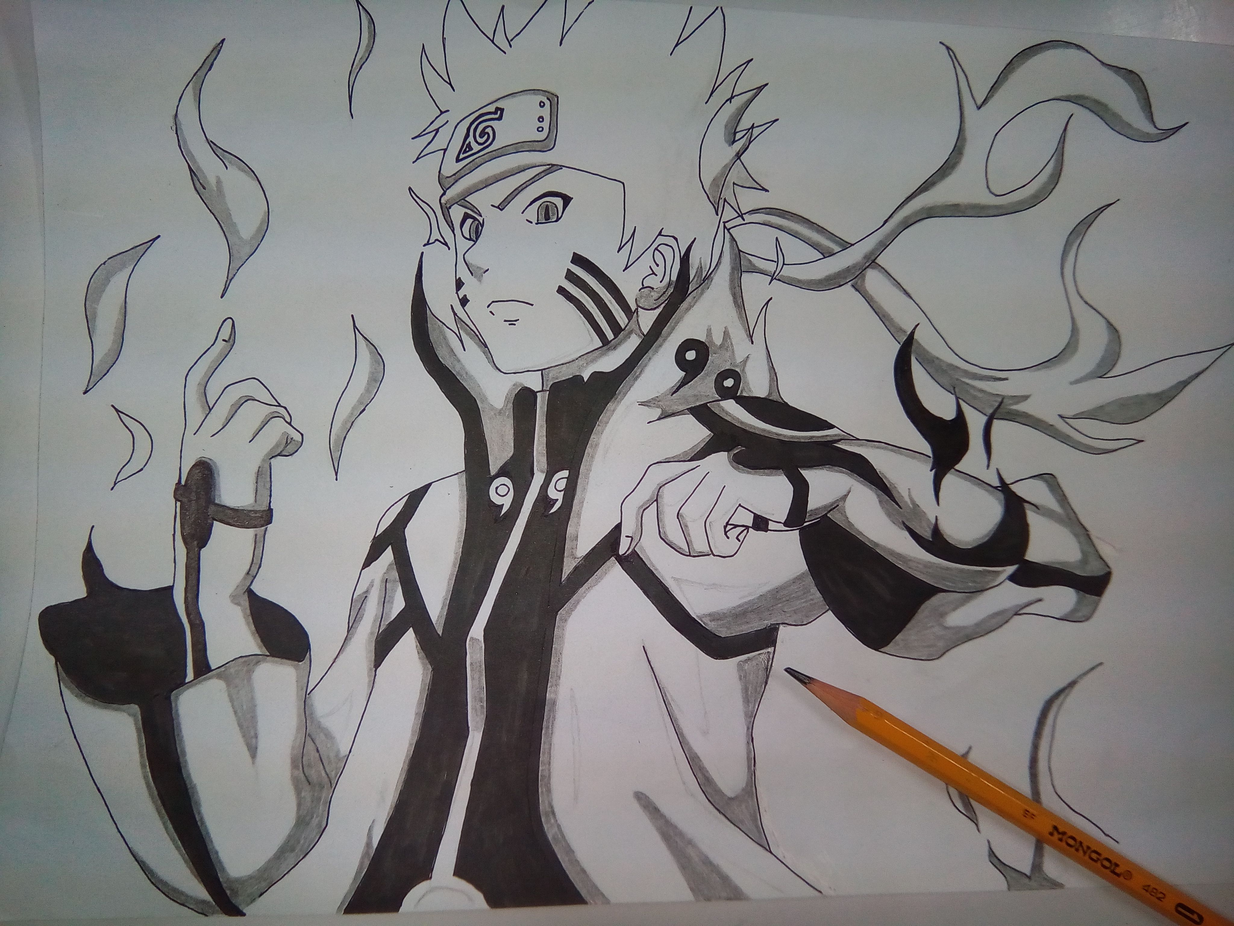 ANIME CHARACTER DRAWING CHALLENGE  NARUTO IN SAGE MODE  — Steemit