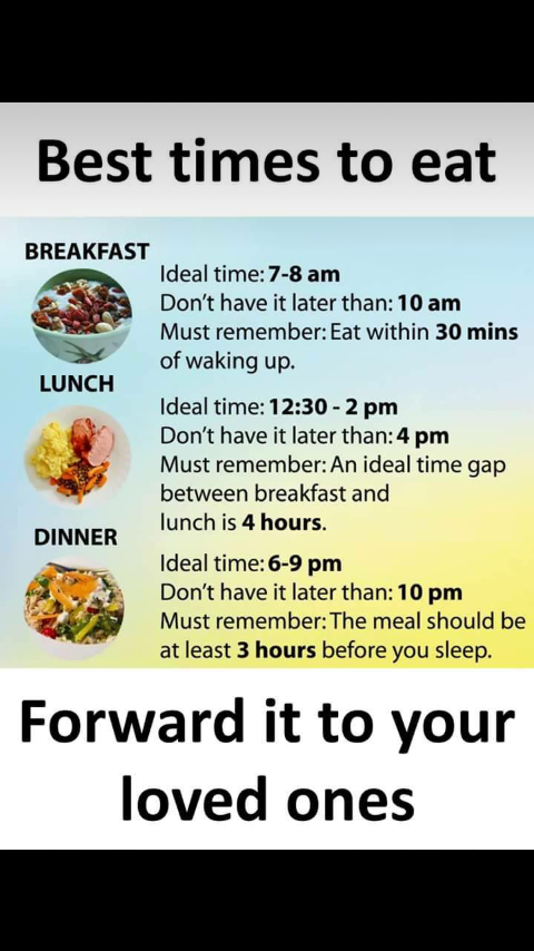Optimal eating schedule