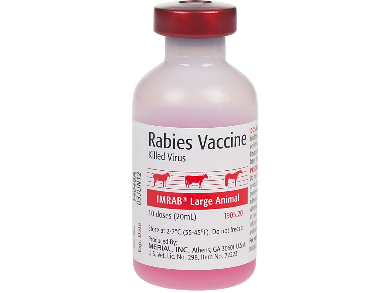 Pharmacological recommendations for rabies vaccine.