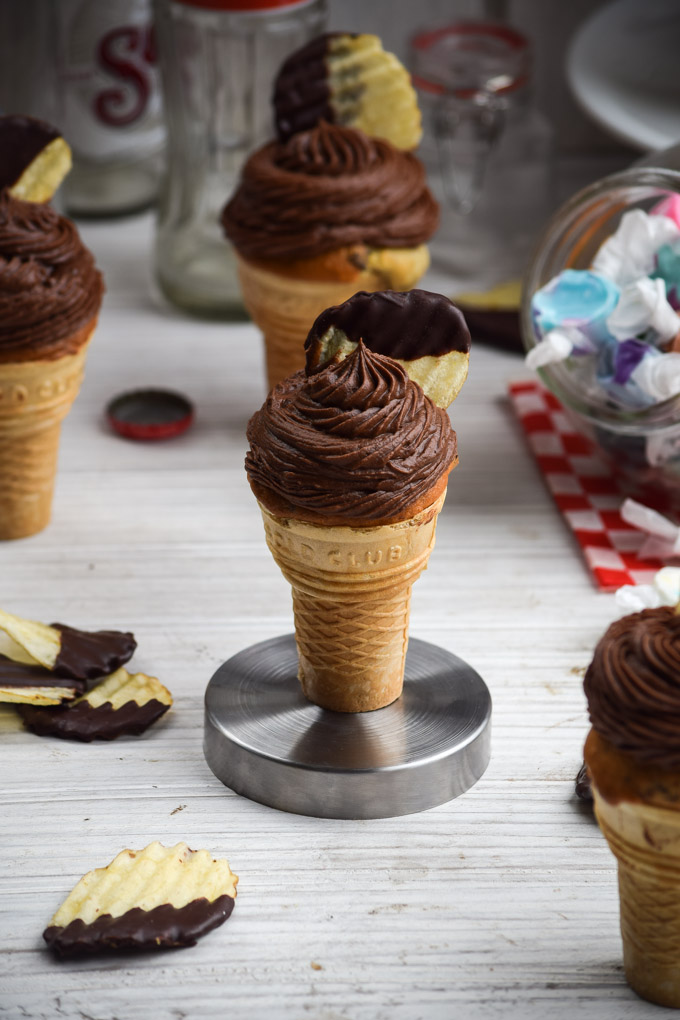 Chocolate Covered Potato Chip Ice Cream Cone Cupcakes (2).jpg