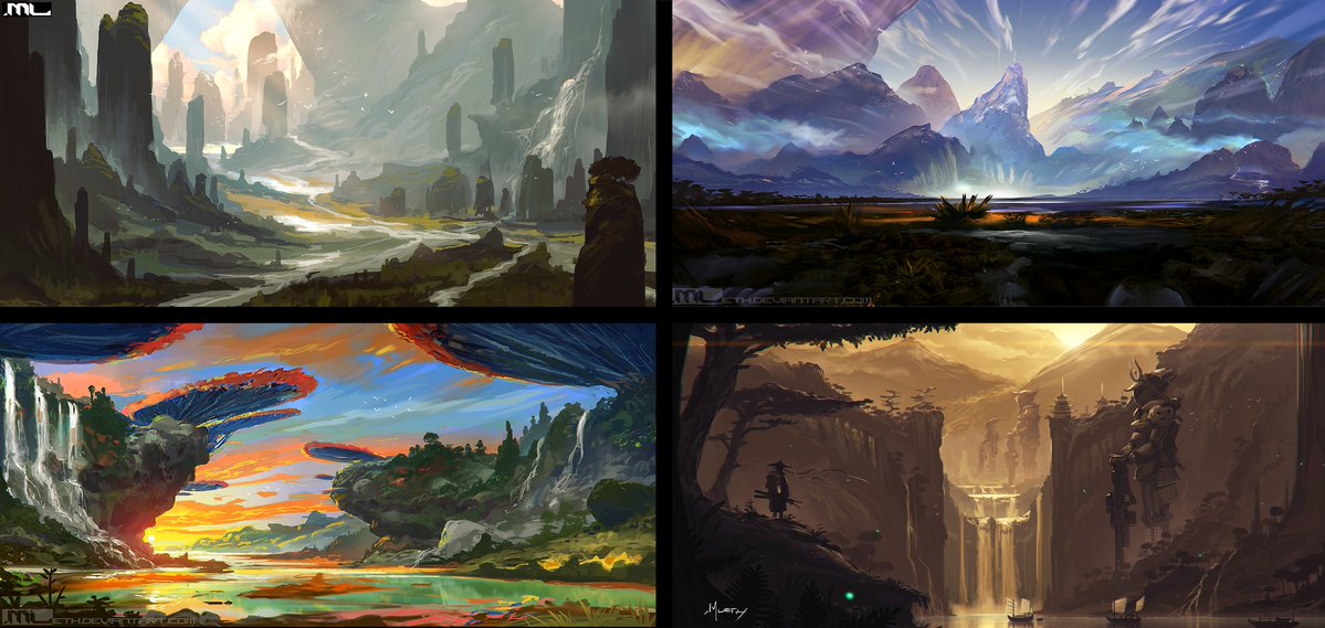 I Just Wanted To Put Together Four Of My Favorite Horizontal Environment Arts Will Do The Same With Four Vertical Ones Too Haven T Been Able To Do As Much Background Art As