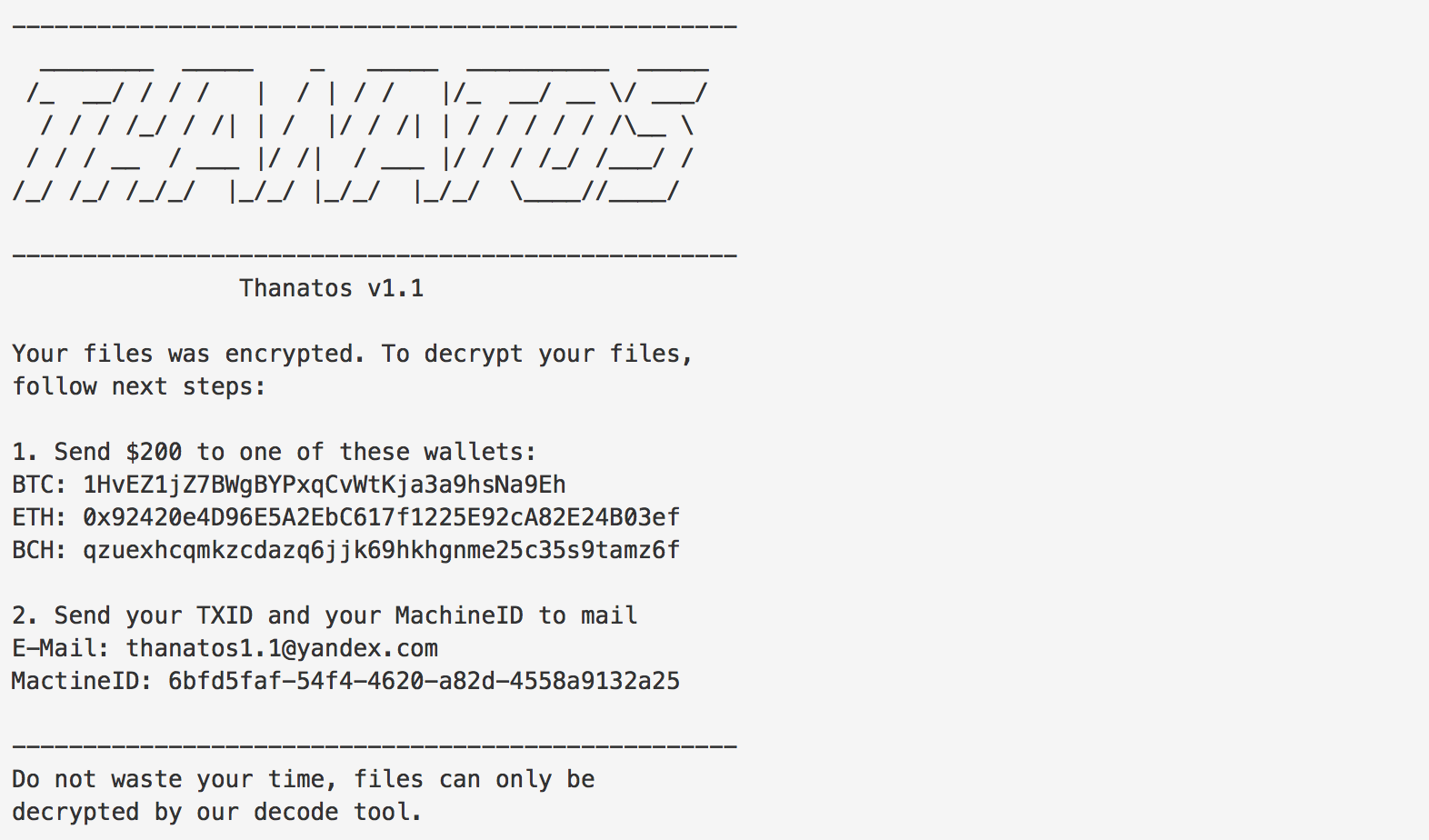 Thanatos Ransomware Is First to Use Bitcoin Cash. Messes Up Encryption 2018-03-05 13-21-28.png