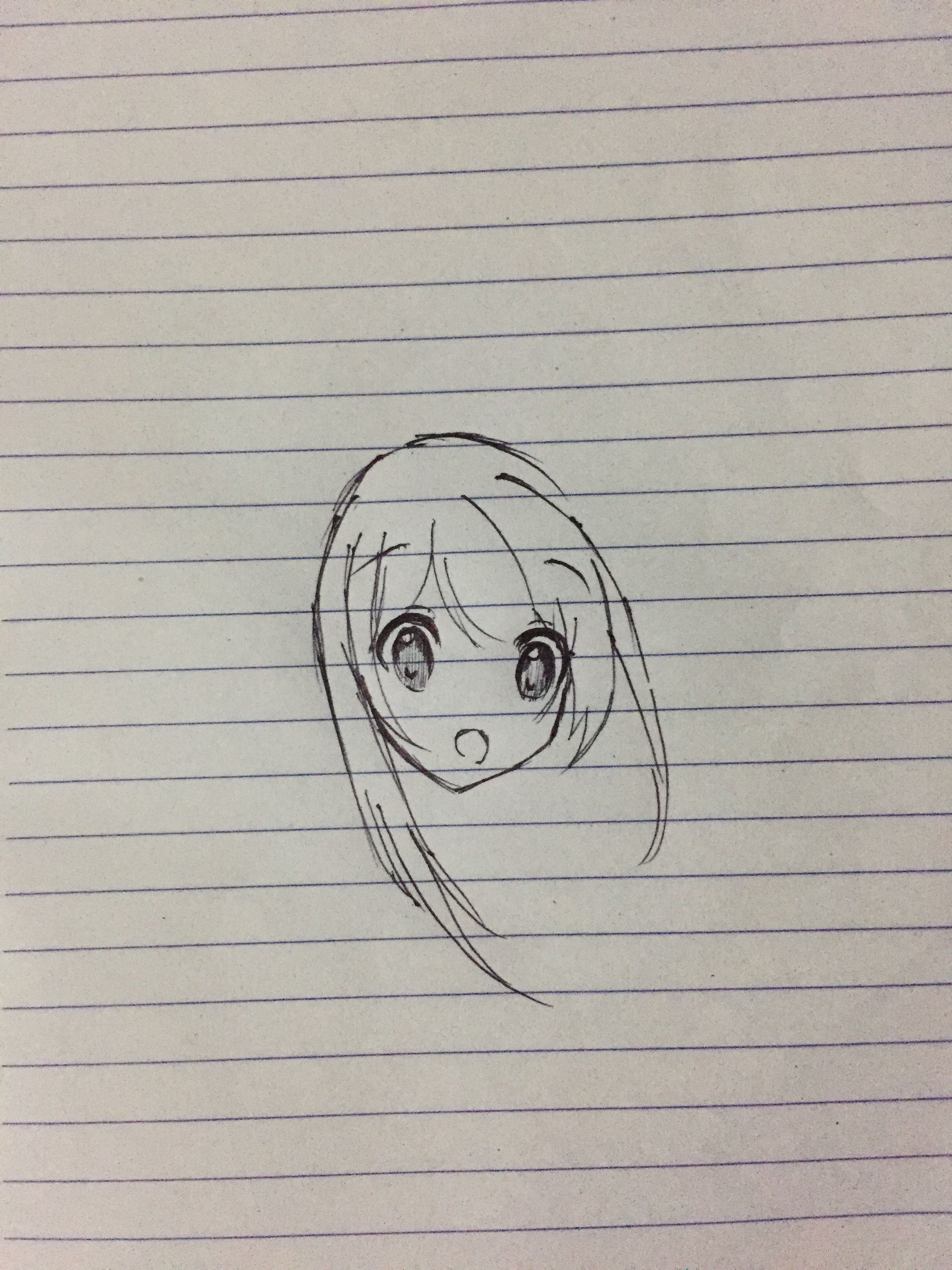 Нарисовать ручкой на тетради аниме