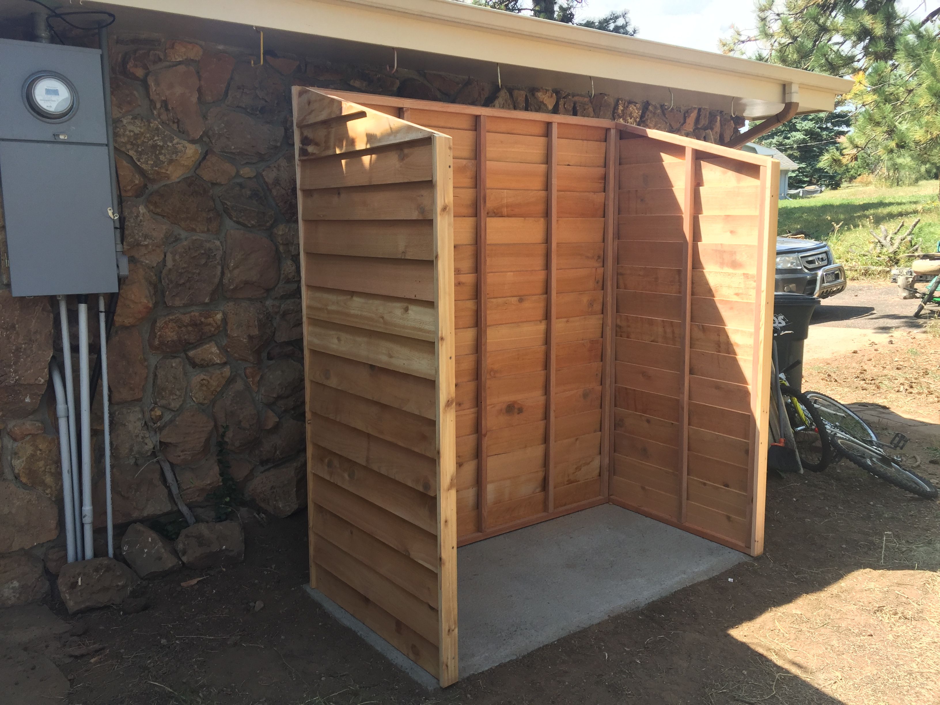 shed on concrete slab