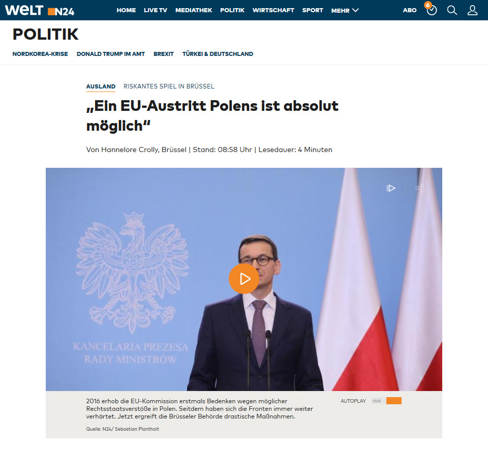 Riskantes Spiel in Brüssel  „Ein EU Austritt Polens ist absolut möglich“   WELT.jpg
