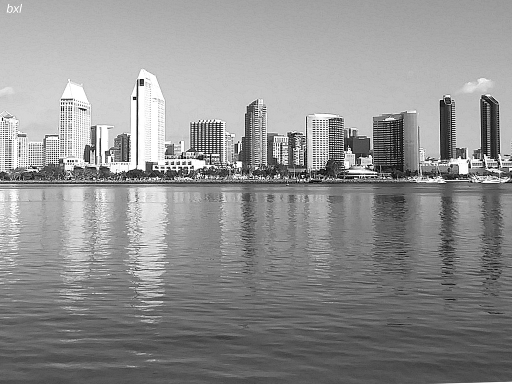San Diego Skyline from Coronado California daveks black and white photo contest bxlphabet.jpg