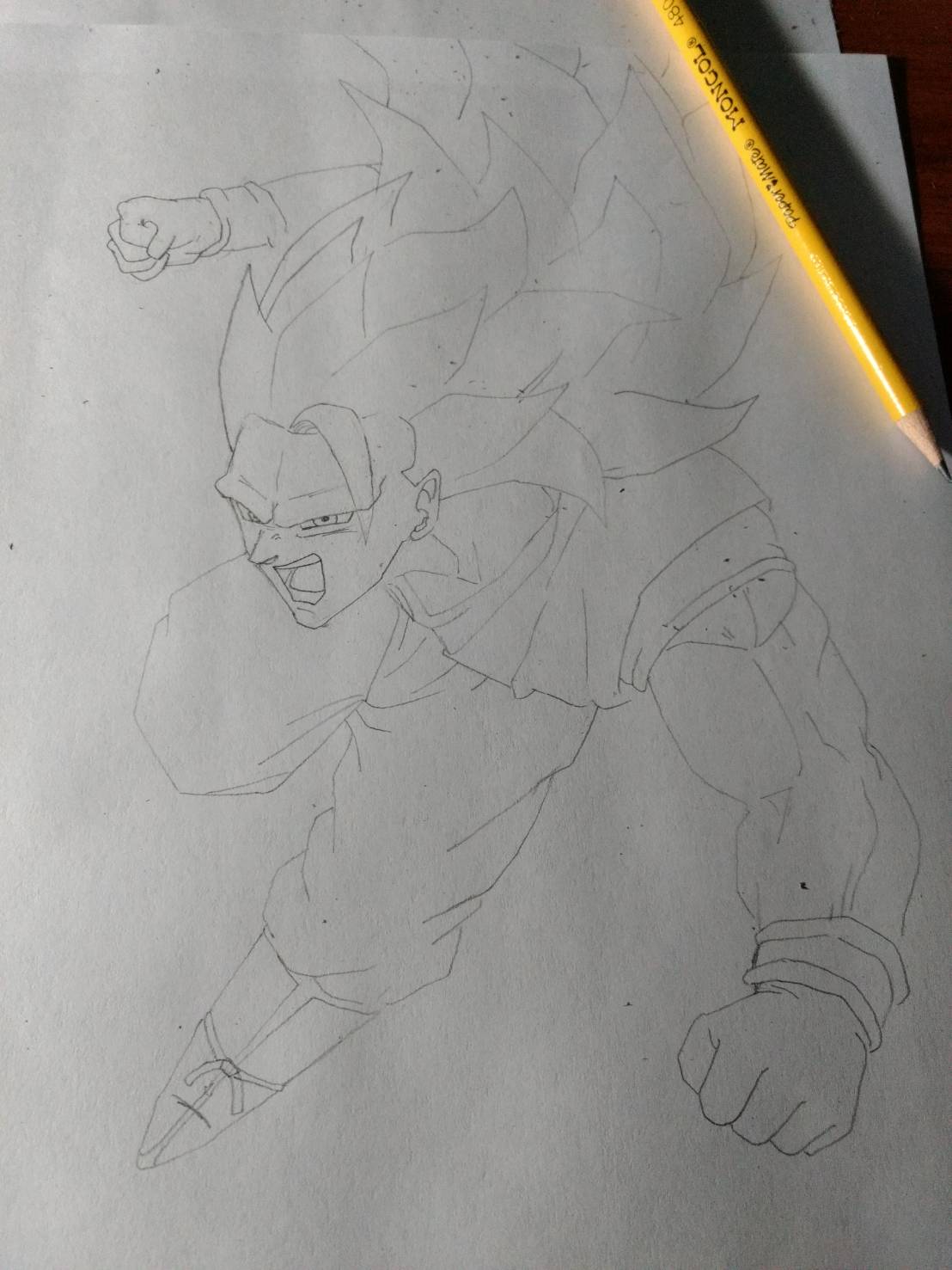 SSJ3 Goku drawing by MrChrIsCraFT on DeviantArt