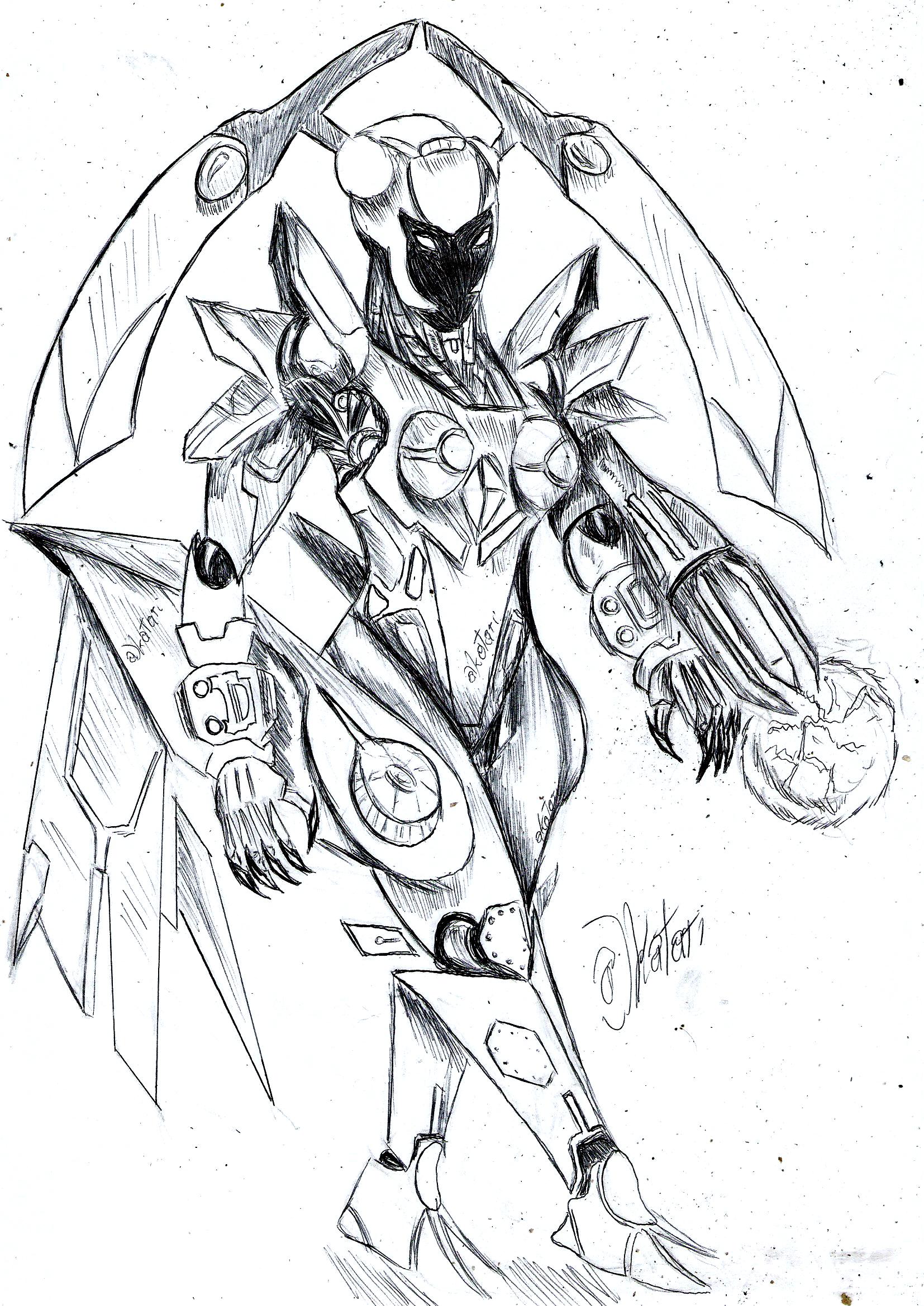 Female Mecha Trial By Comics Entry 3 Drawing Process Katari Steemit