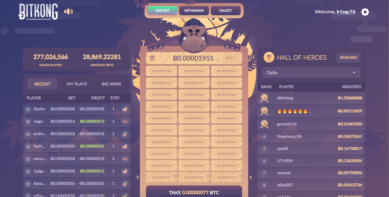 Earn Bitcoin By Playing The Bitkong Gambling Game Steemit - 