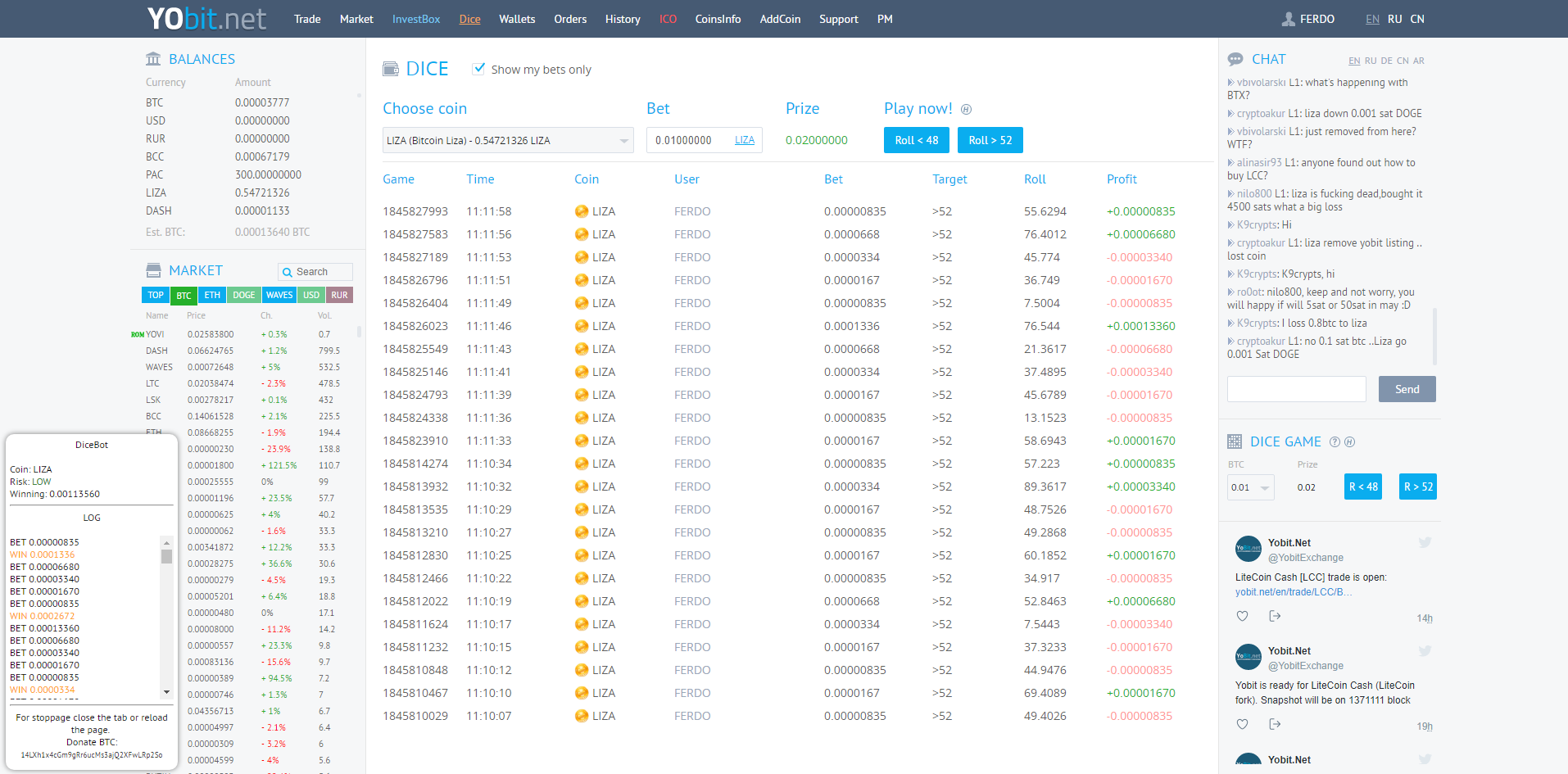 Free Dice Bot For Yobit Working Good Try It Now Steemit Free Dice Bot For Yobit Working Good Try It Now Steemit