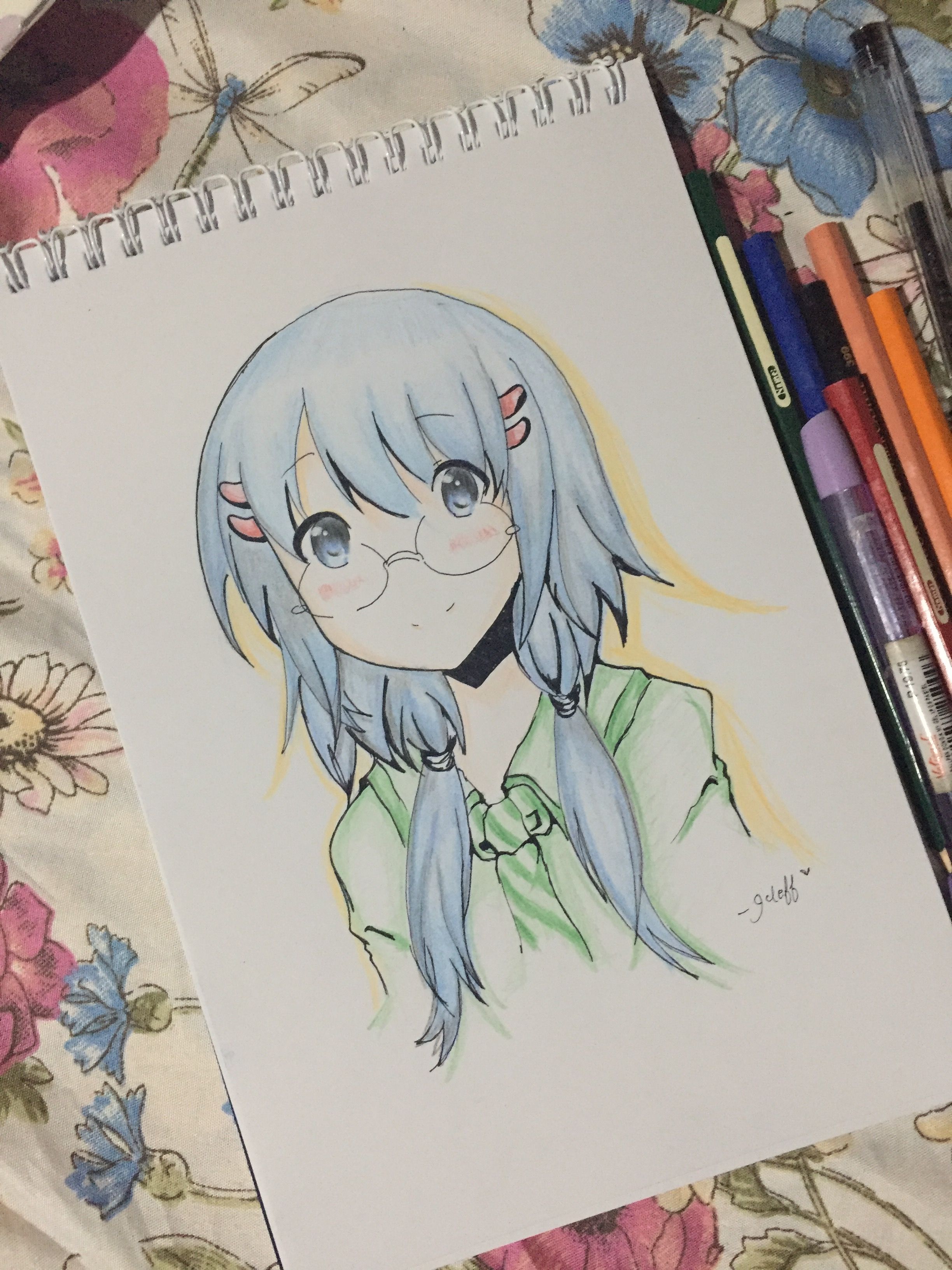 Anime Drawing Using Color Pencil bestpencildrawing