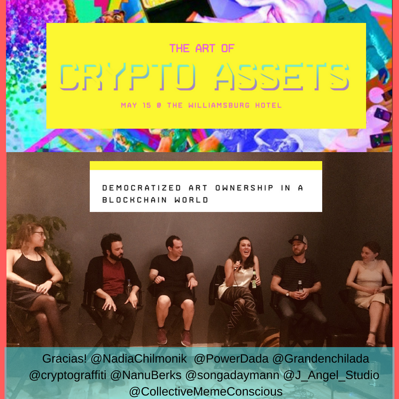 Great conversations last night in the two panels moderated by @NadiaChilmonik around entrepreneurship and creation around artistic practices. With @PowerDada @Grandenchilada @cryptograffiti @NanuBerks @songadaymann @.png