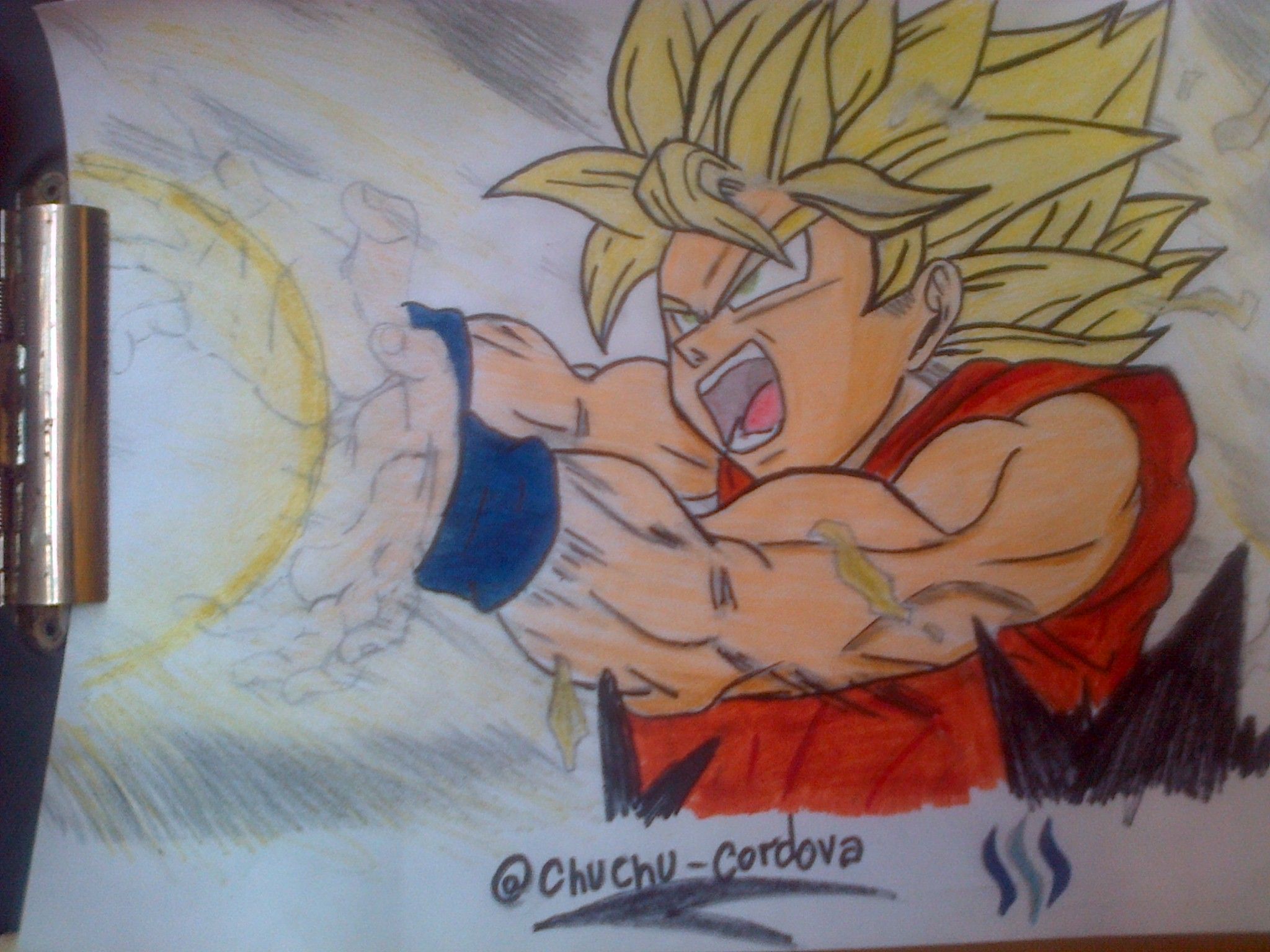 Drawing of Son Goku super sayayin and the kamehameha // Dibujo de Son Goku  super sayayin y el kamehameha — Steemit