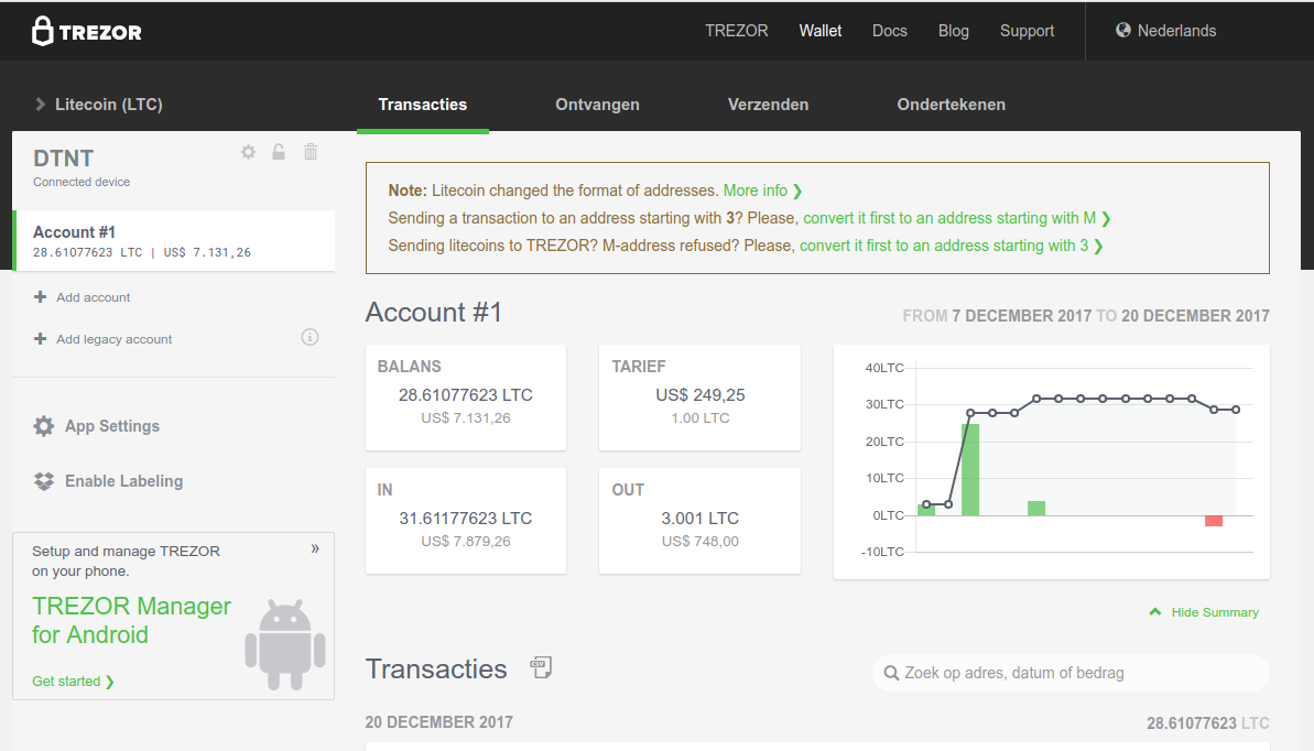 trezor cryptocurrency support