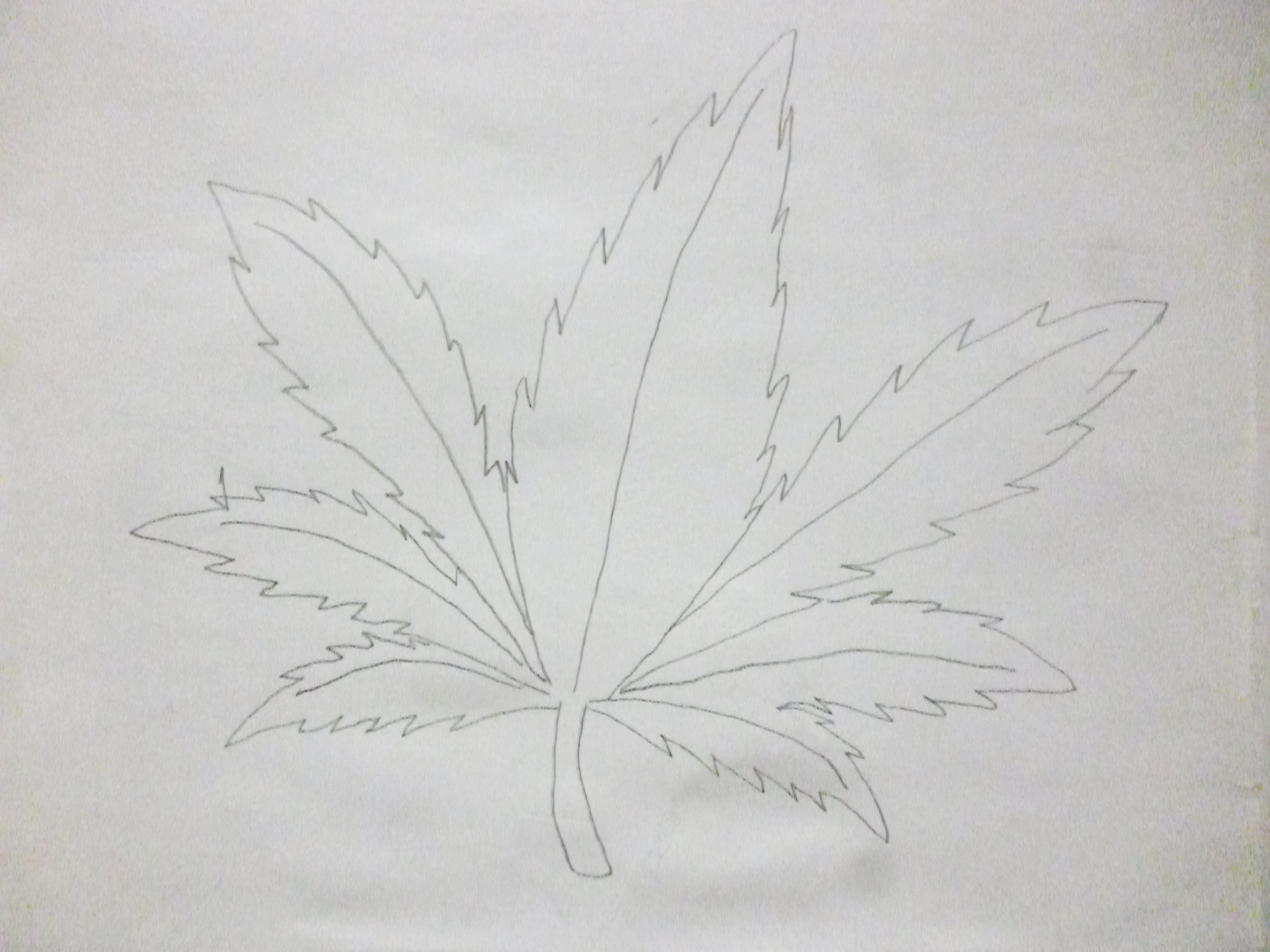 How To Draw Weed Leaf With Pencil