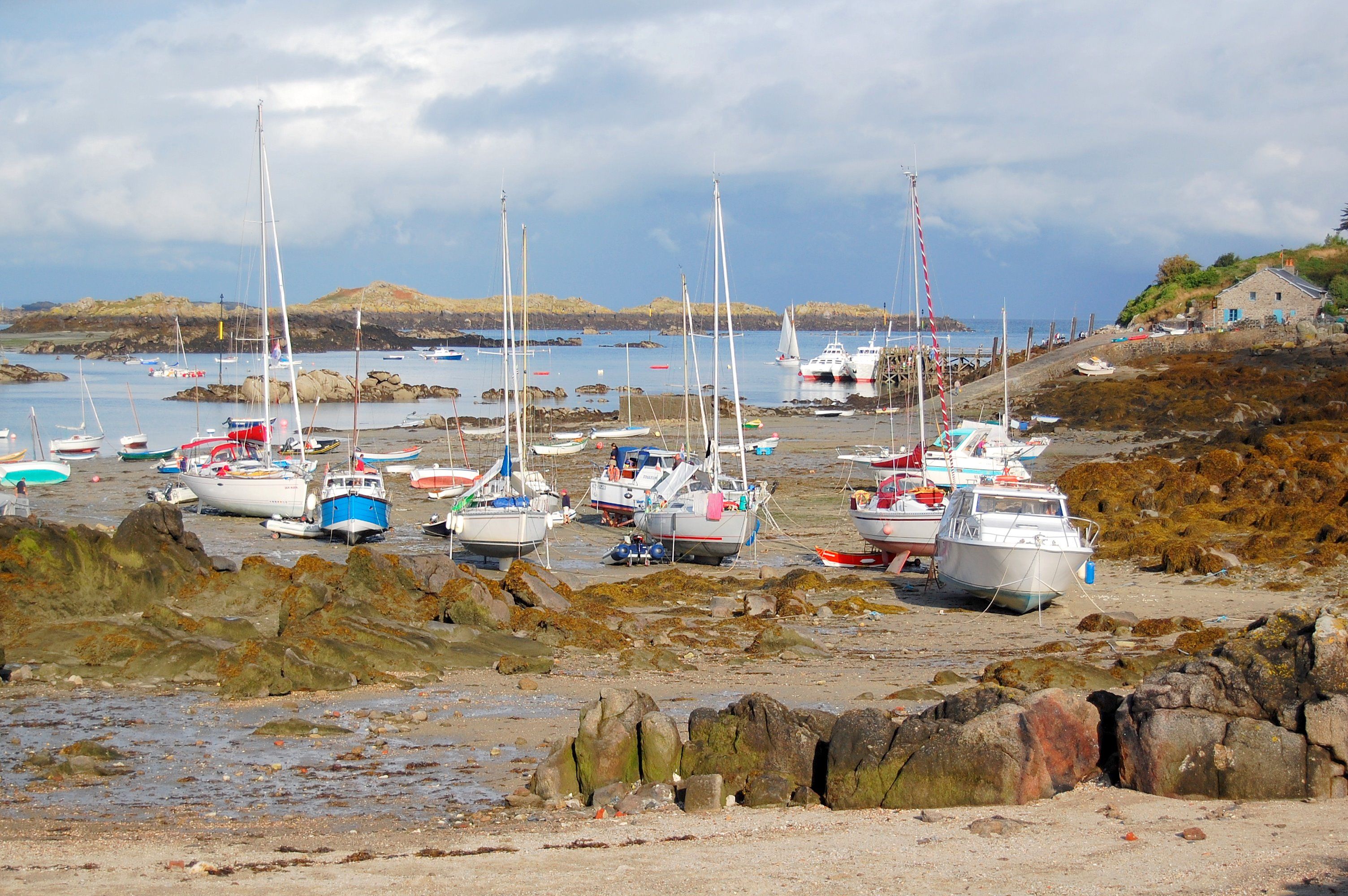 Chausey_flotille_de_voiliers_a_maree_bassemaree_basse.JPG