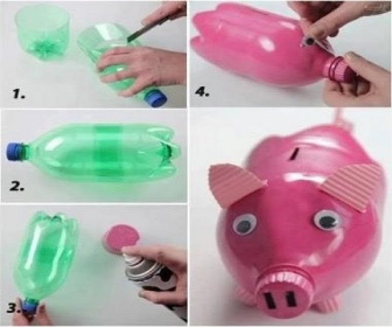 How To Make Piggy Bank Shapes Of Pigs Cows And Turtles From Used