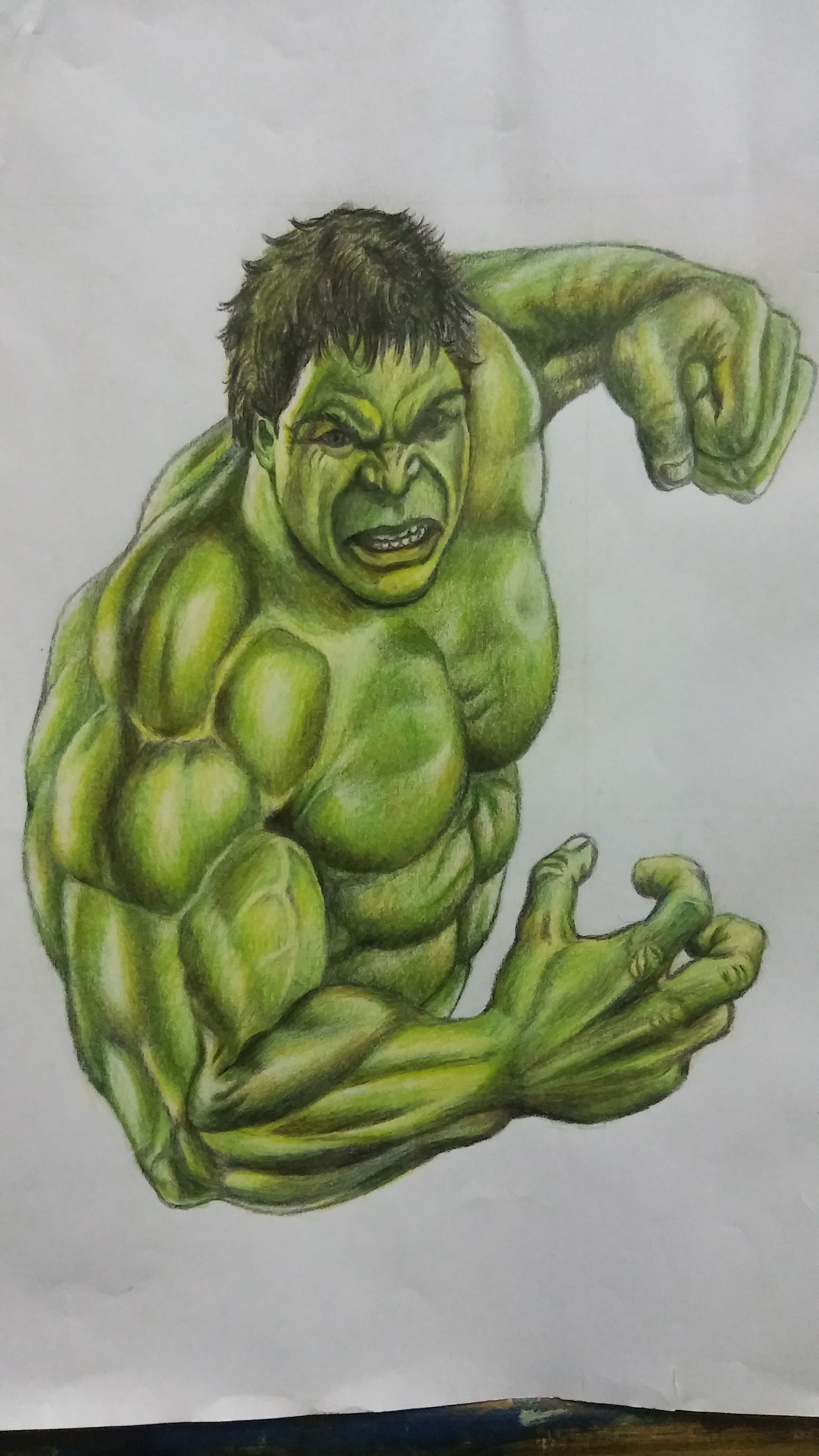 Hulk drawing by me. Done with pencil, ink and markers. Swipe to see the  process pics : r/comicbookart