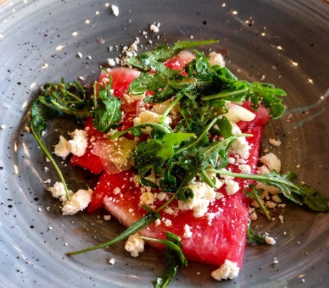 watermelon salad with salted ricotta cheese and greens.jpg