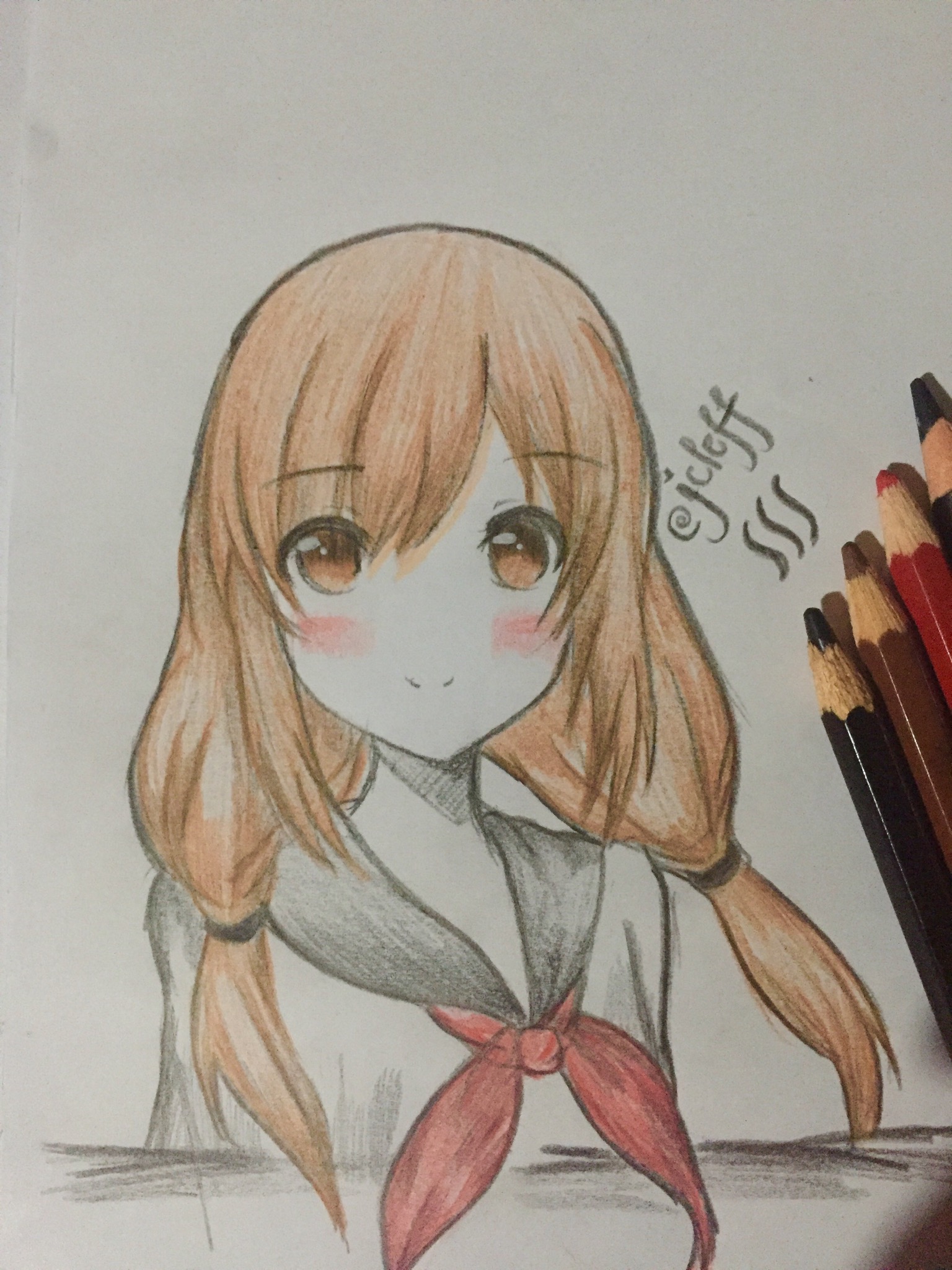 Colour Pencil art 16 Anime Drawing 101 Steemit