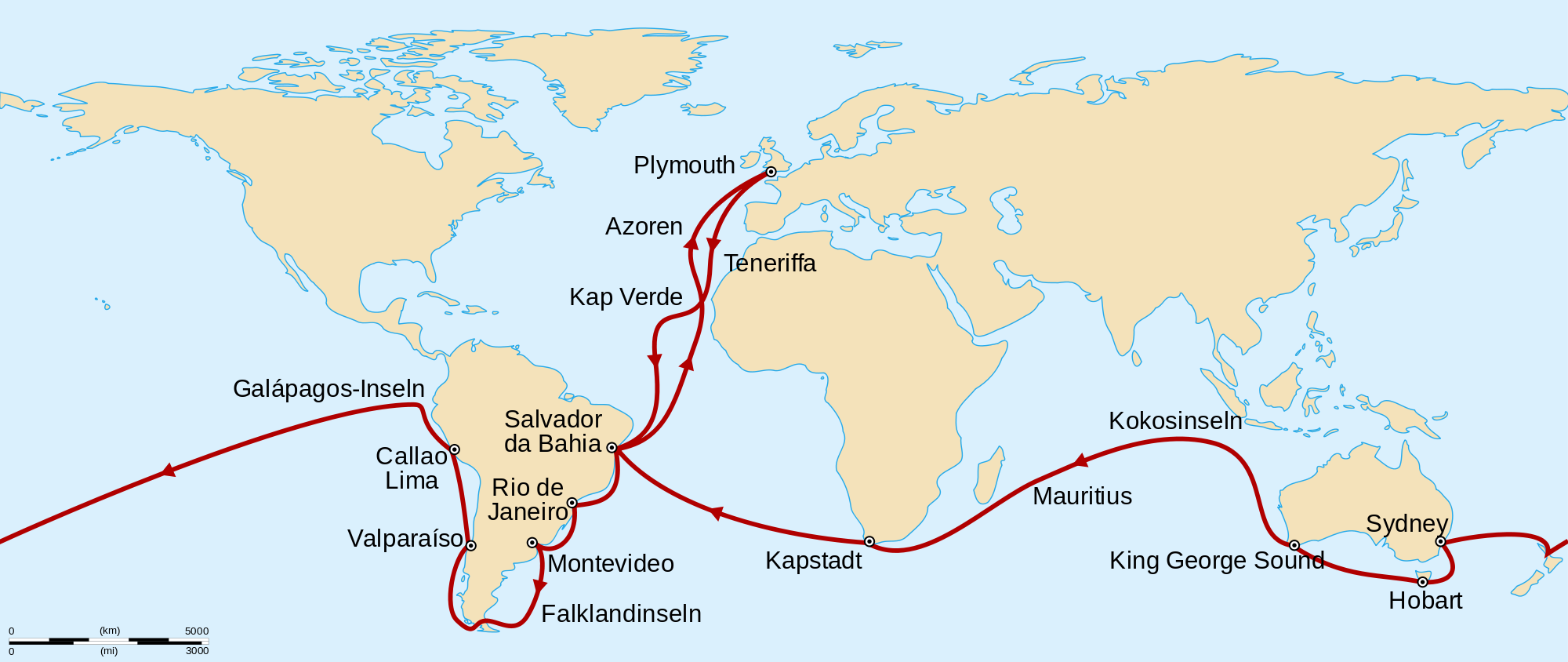 Beagle 2nd Voyage Map.png