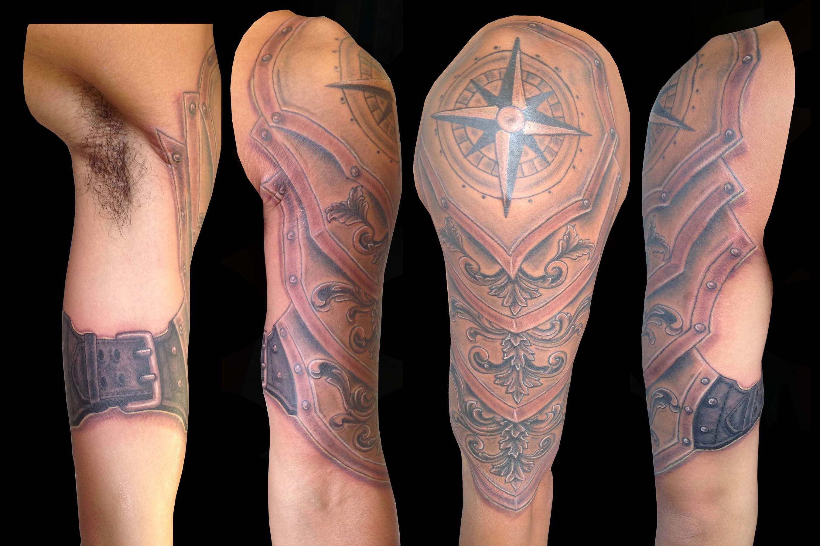 armor tattoo sleeve in progress 💪🏽💪🏽😎 #tattoosbysotero #armor #ar... |  TikTok