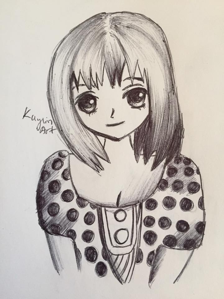 Anime Girl In Polka Dot Dress Pen Drawing By Kaylin Art Steemit Anime Girl In Polka Dot Dress Pen Drawing By Kaylin Art Steemit