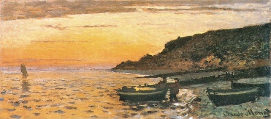 Claude Monet Seacoast at Saint-Adresse, Sunset, 1864.jpg