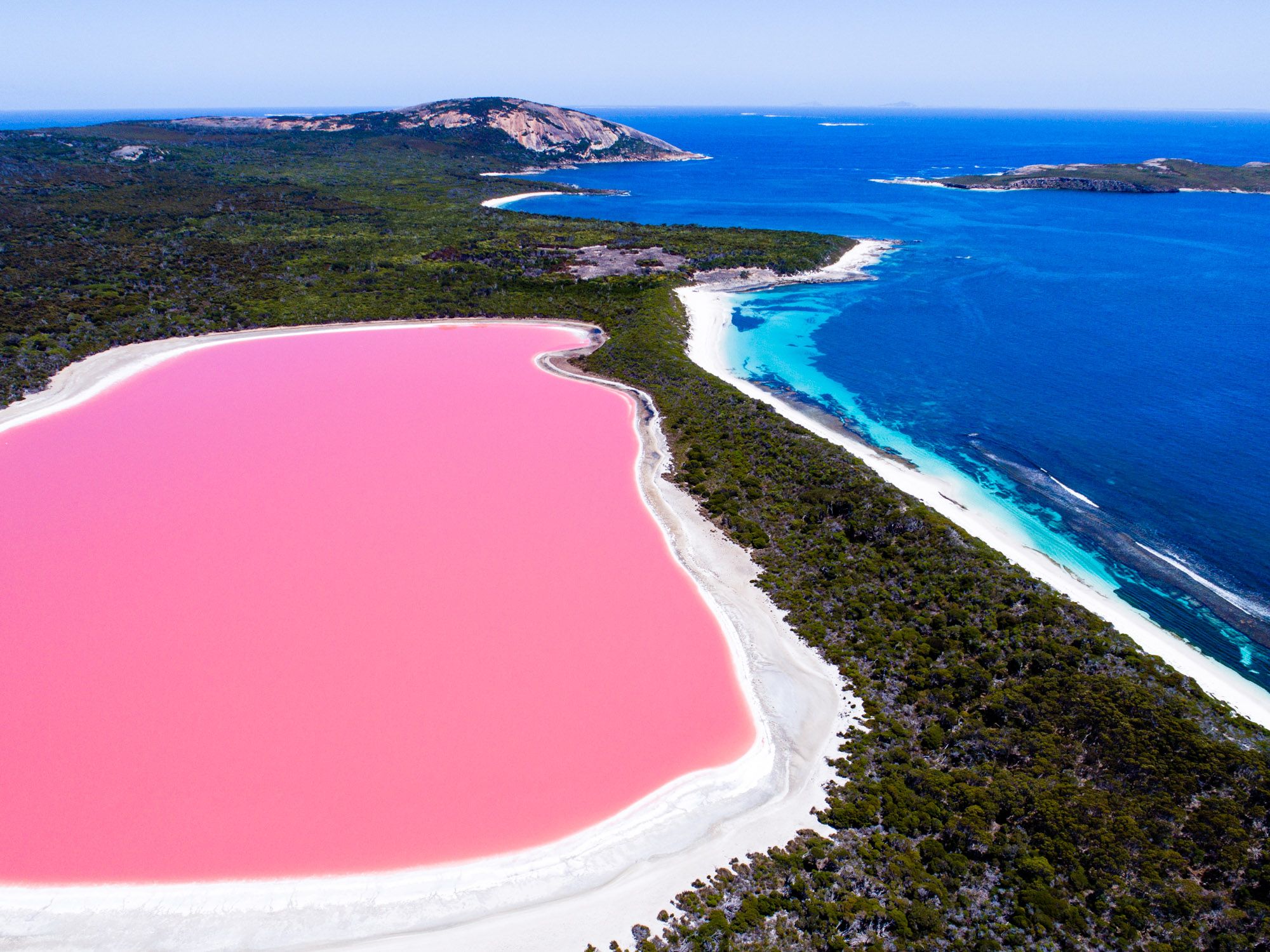 2 острова в австралии. Розовое озеро Хиллер Австралия. Озеро Хиллер (остров Миддл). Озеро Хиллиер (Lake hillier), Австралия. Озеро Ретба Сенегал.
